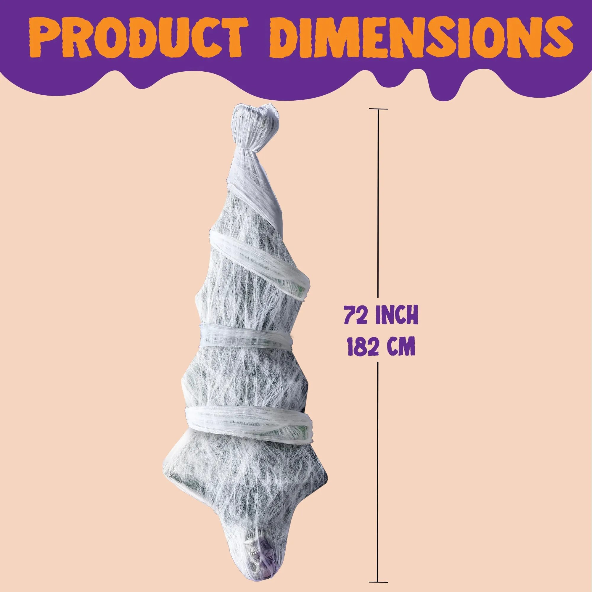 72" Halloween Hanging Cocoon Corpse for Outdoor Decorations