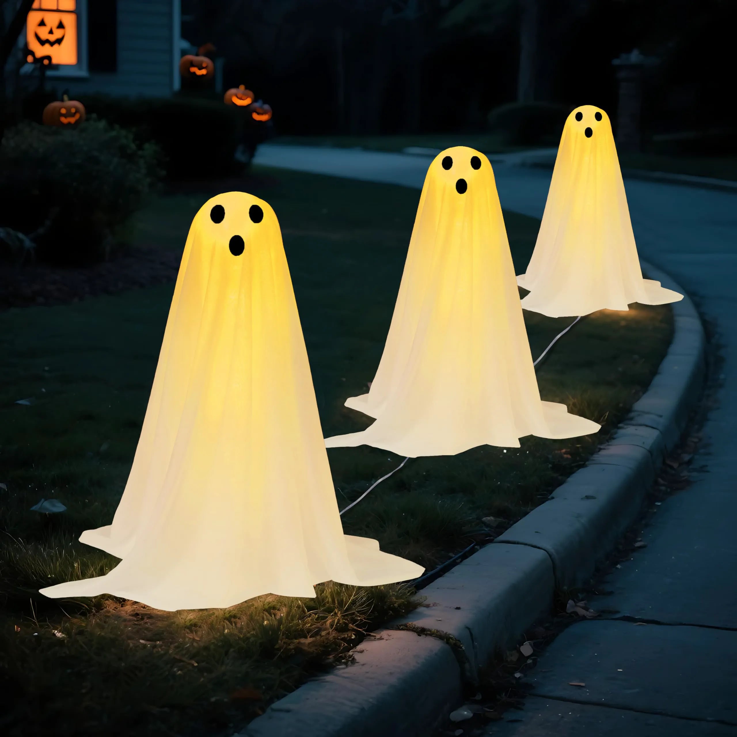 3Pcs Halloween Outdoor Ghost Pathway Lights