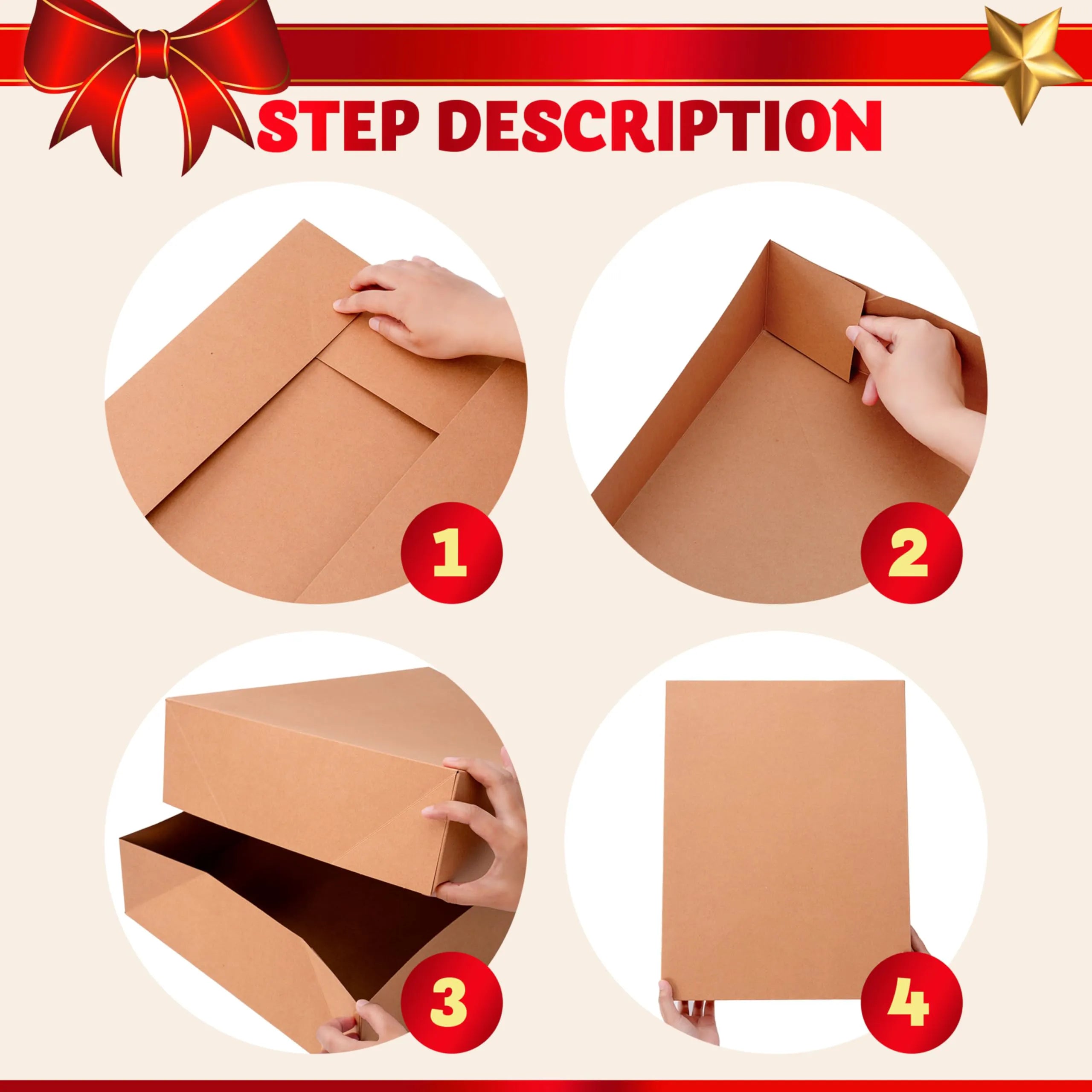 12 Pack 17" x 13" x 4" Large Christmas Gift Boxes with Lids for Presents