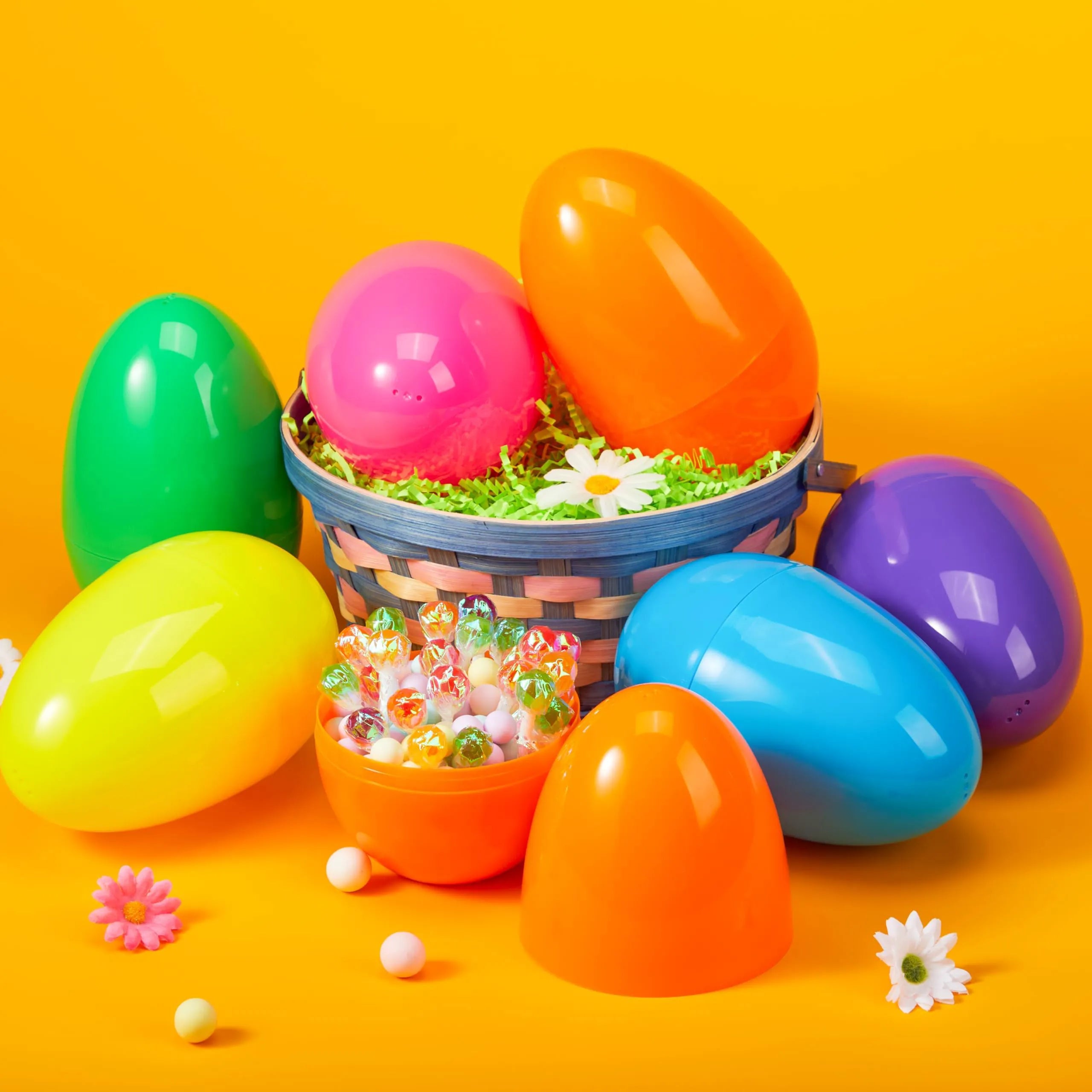 24 Large Plastic Easter Eggs, 6-Inch Colorful Jumbo Fillable Eggs