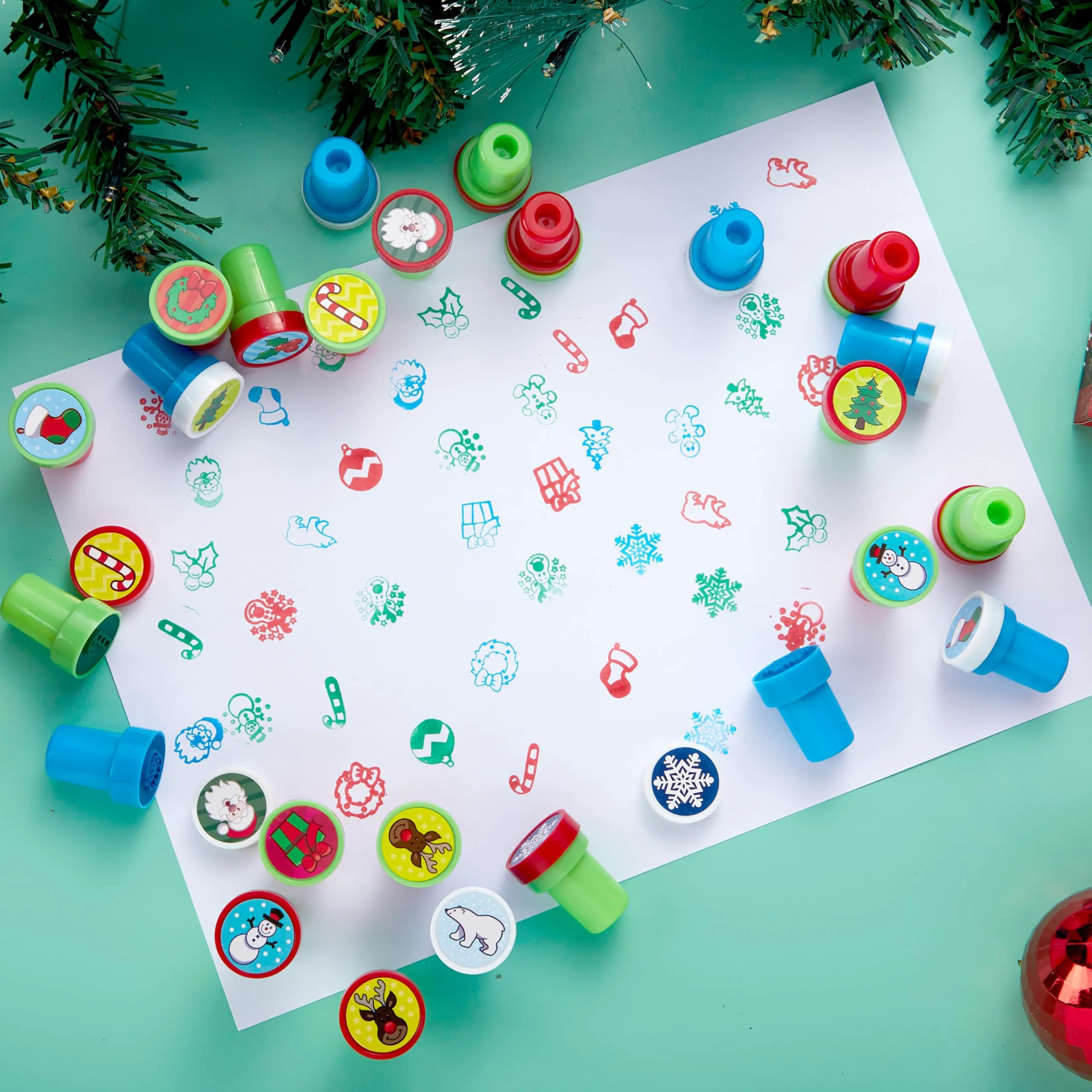 25 PCS Christmas Rubber Stamps for Kids Gift