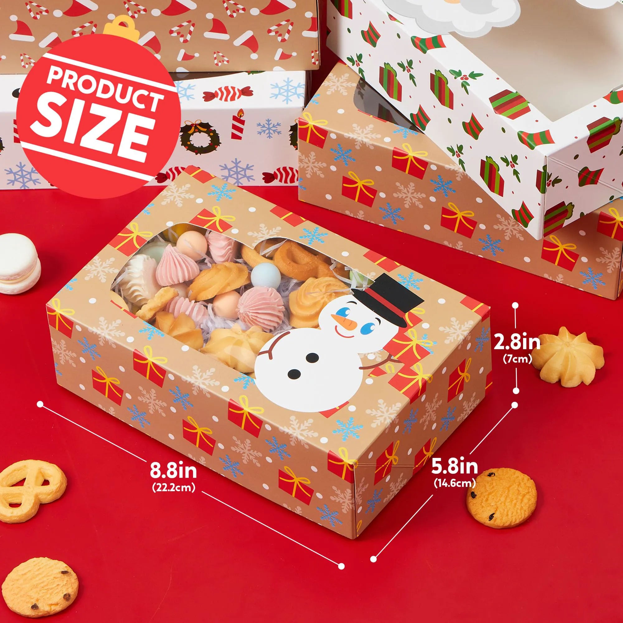 24-Pack Christmas Cookie Boxes with Window