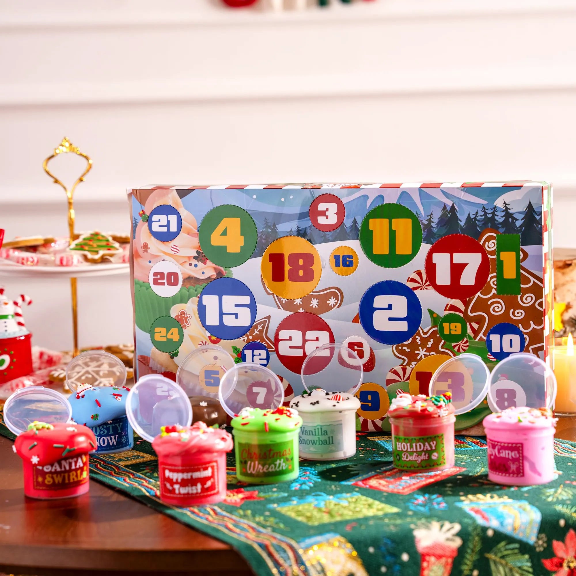 Dessert Slime Advent Calendar - 24 Days Christmas Countdown Kit