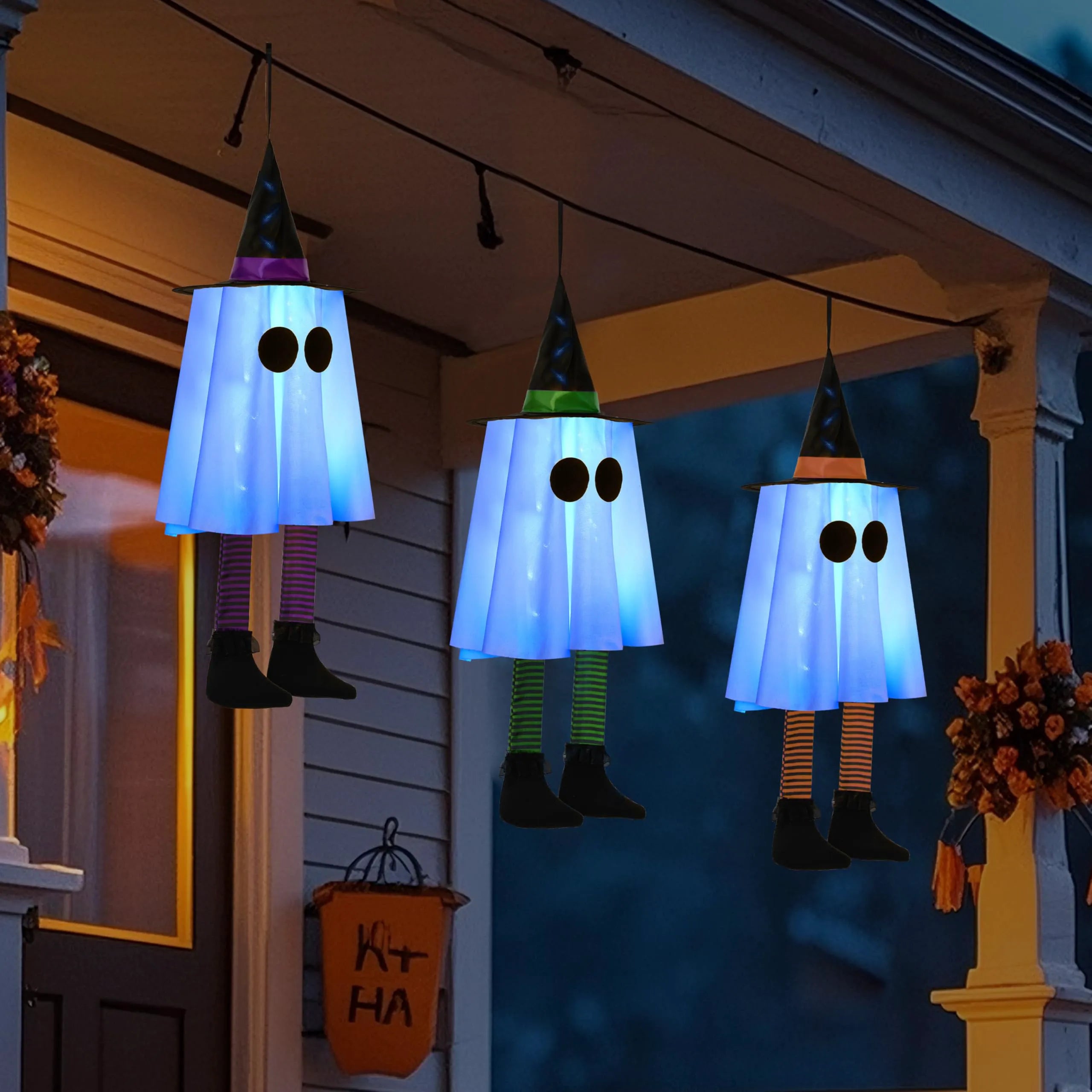 23.6" 3PCS Halloween Hanging Ghosts Outdoor Decorations