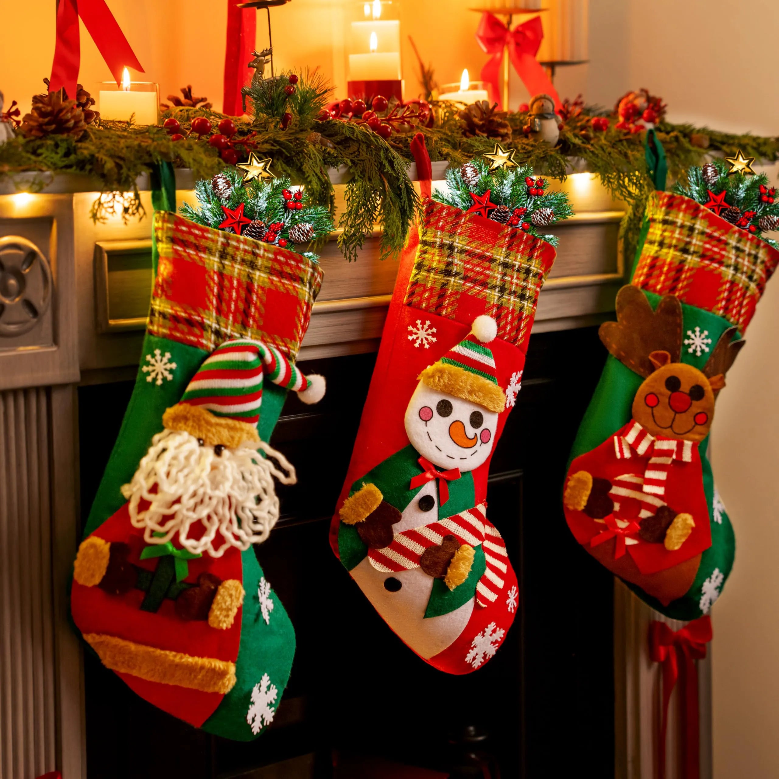 3-Piece Set of 18-Inch Christmas Stockings