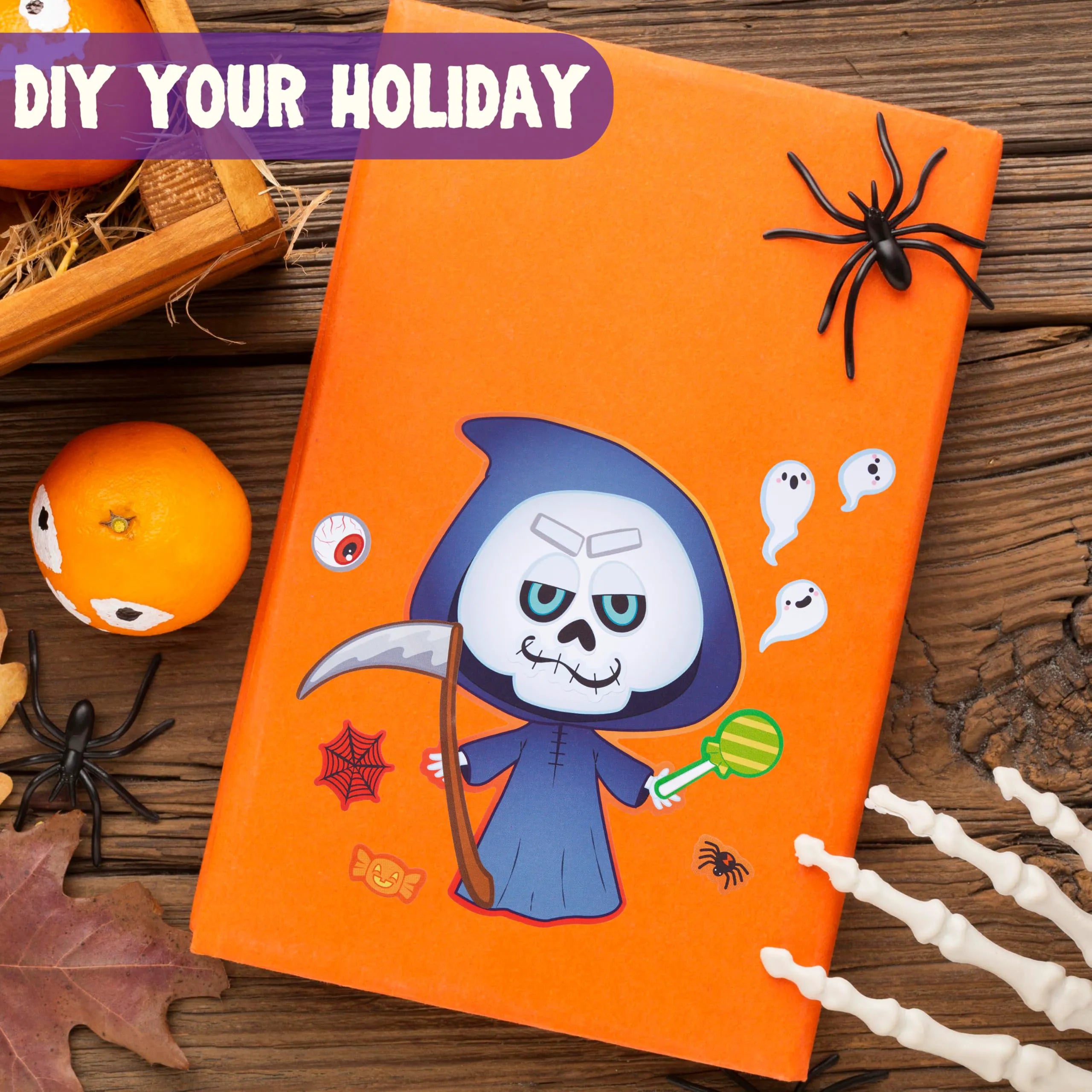 24 Halloween Make-a-Face Stickers for Kids Party Favors