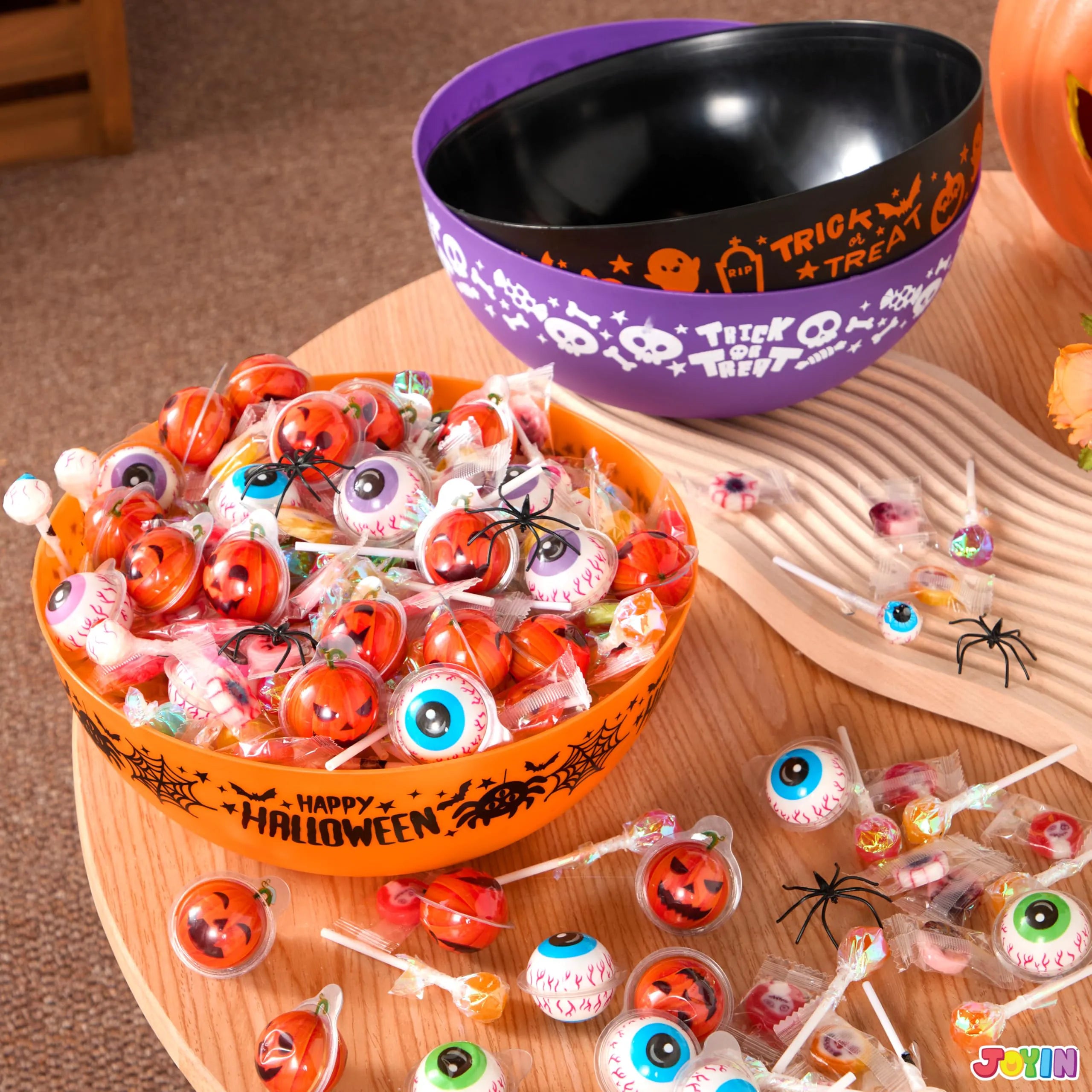 3-Pack Halloween Candy Bowls, 9.6" x 4.4" Trick-or-Treat Bowls