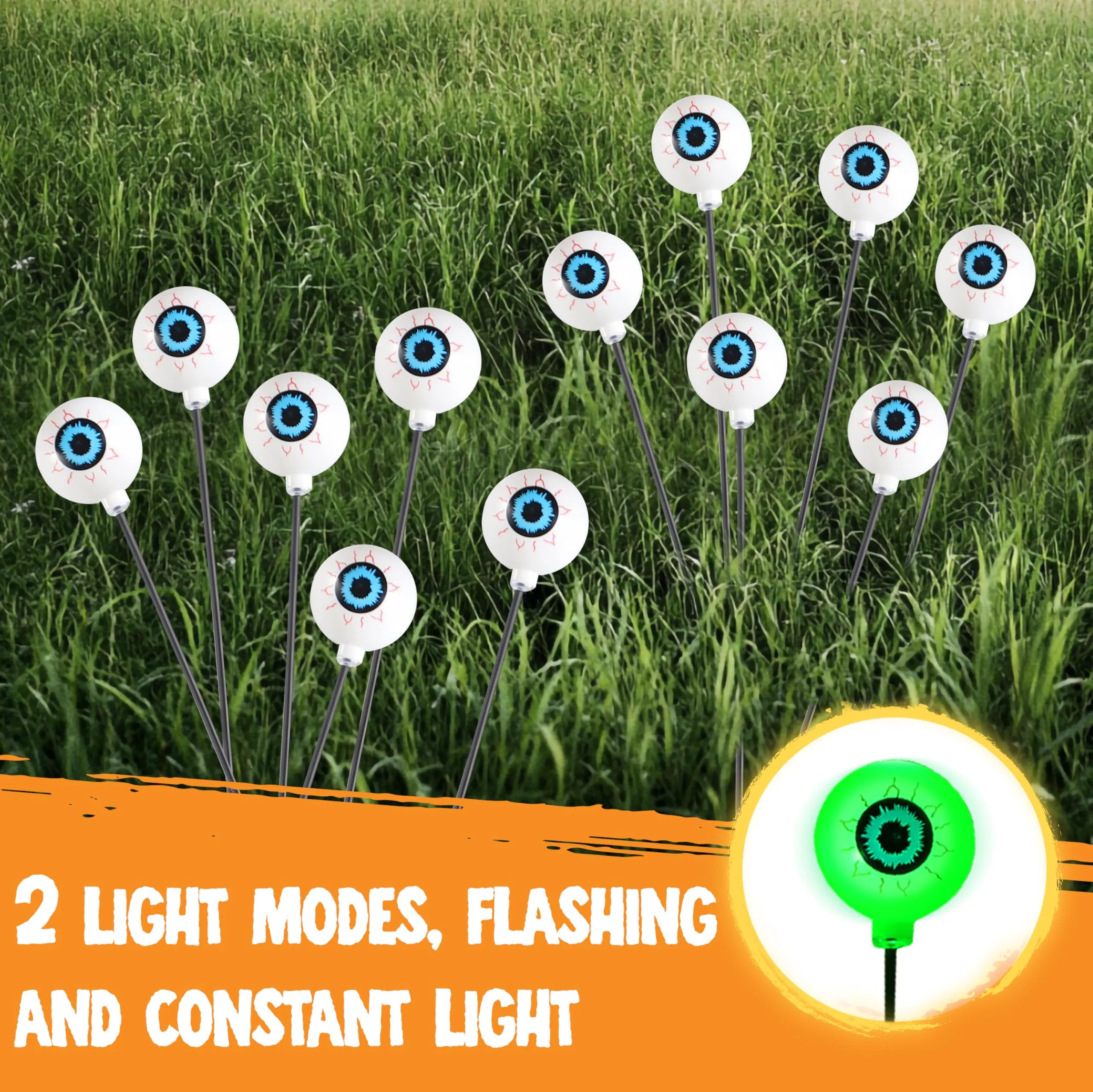 Scary Solar Eyeball Lights for Outdoor Halloween Decor