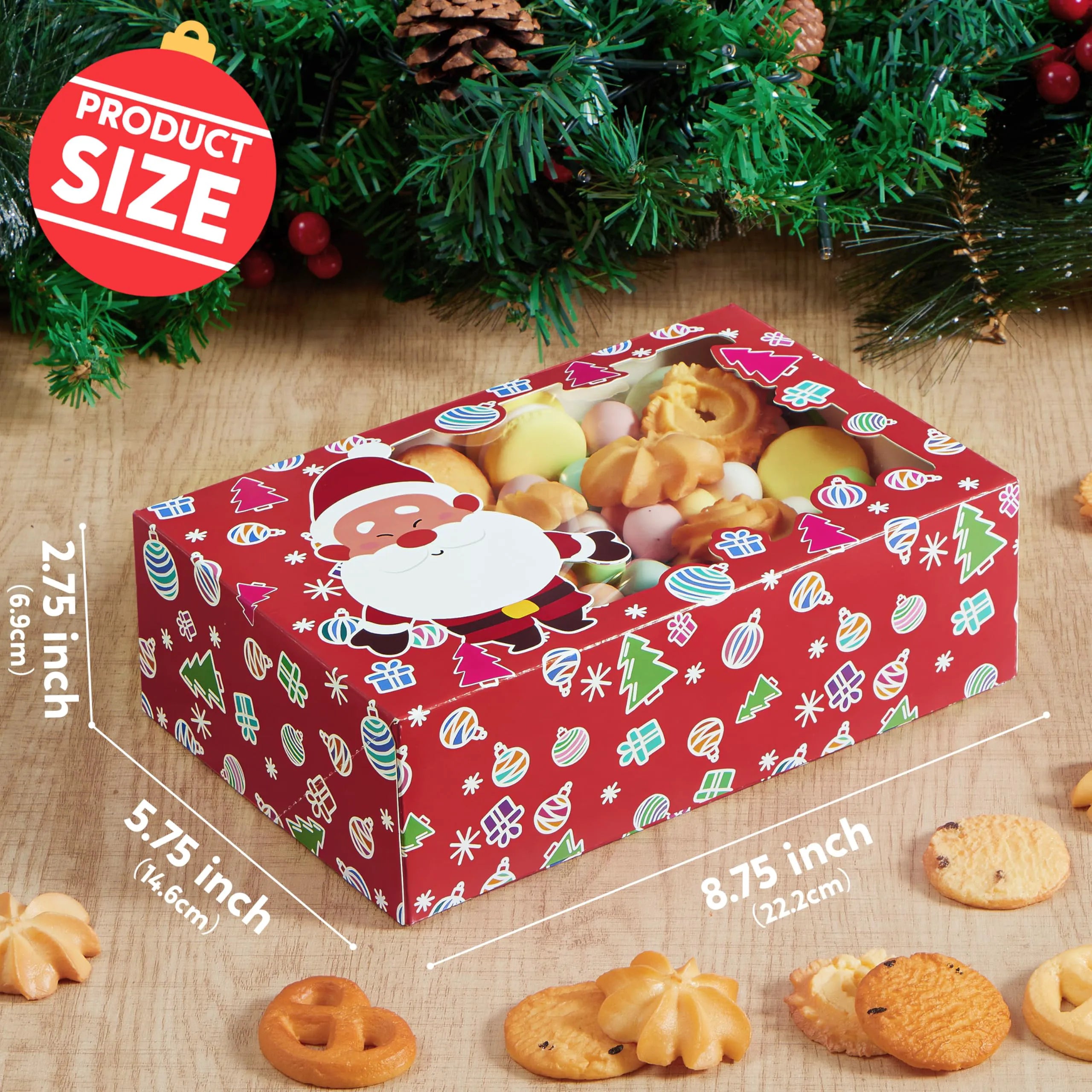 12 Pcs Christmas Cookie Boxes for Gift Giving