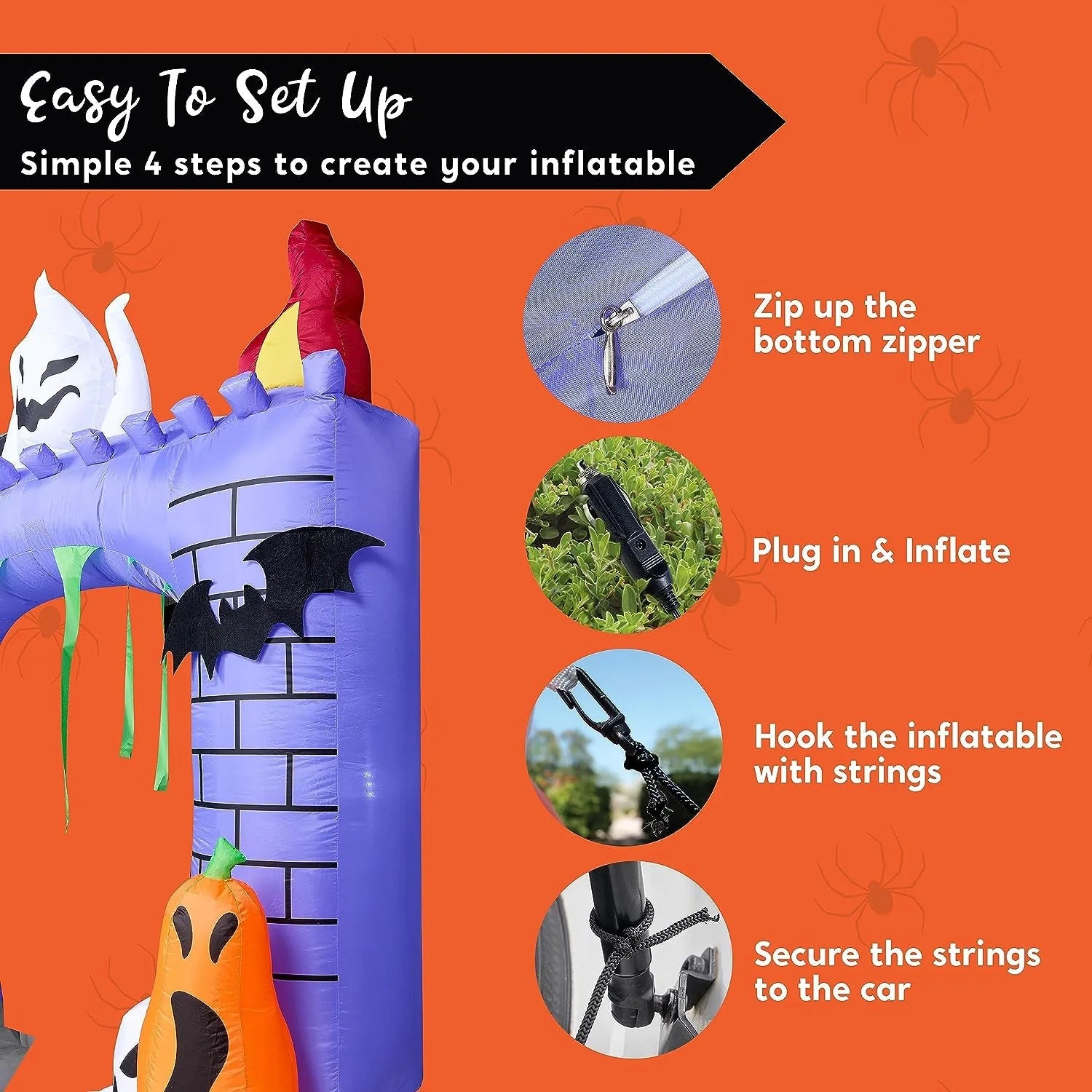6ft Haunted Castle Trunk or Treat Halloween Inflatable