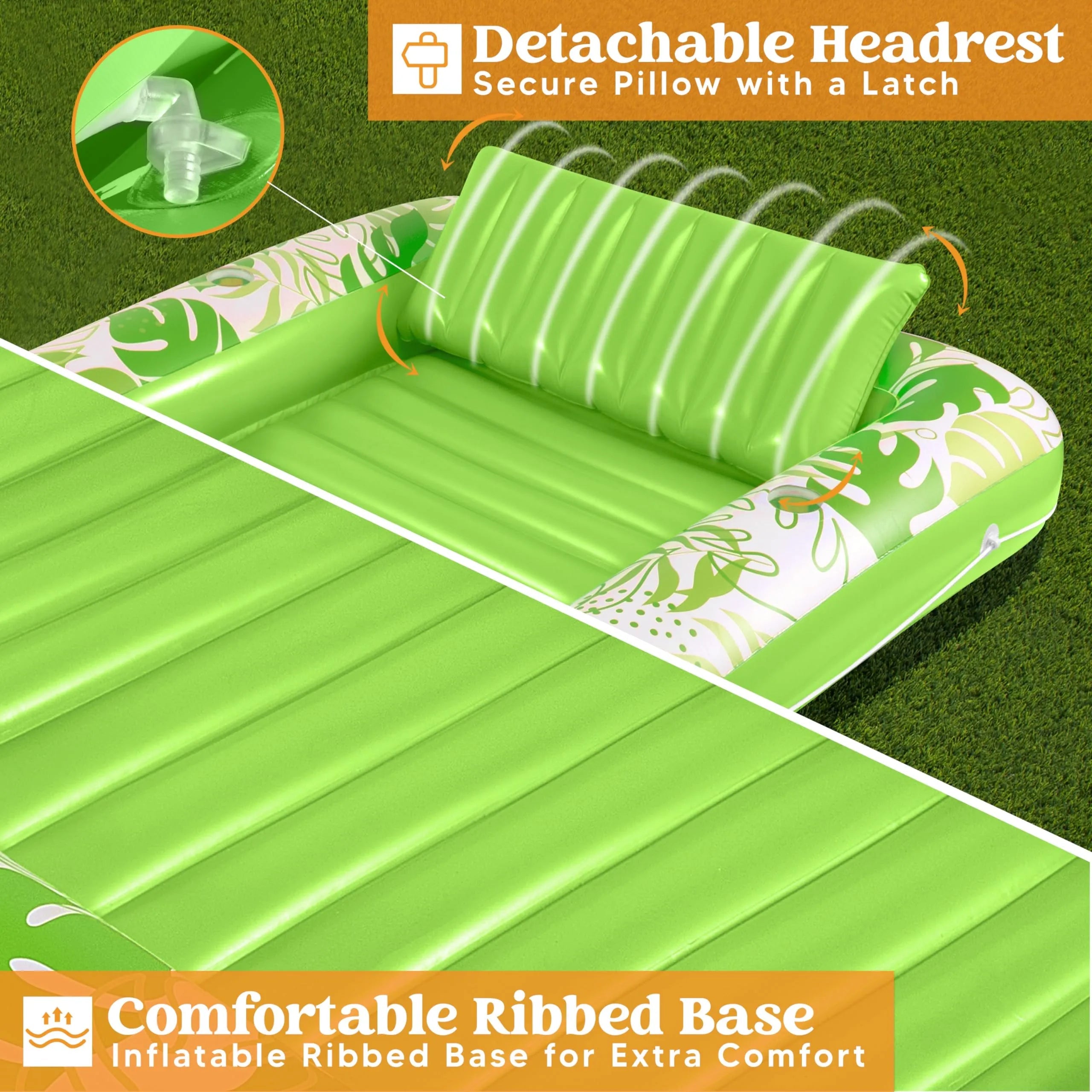 70in x 46in Large Green Sun Tan Tub Pool Float