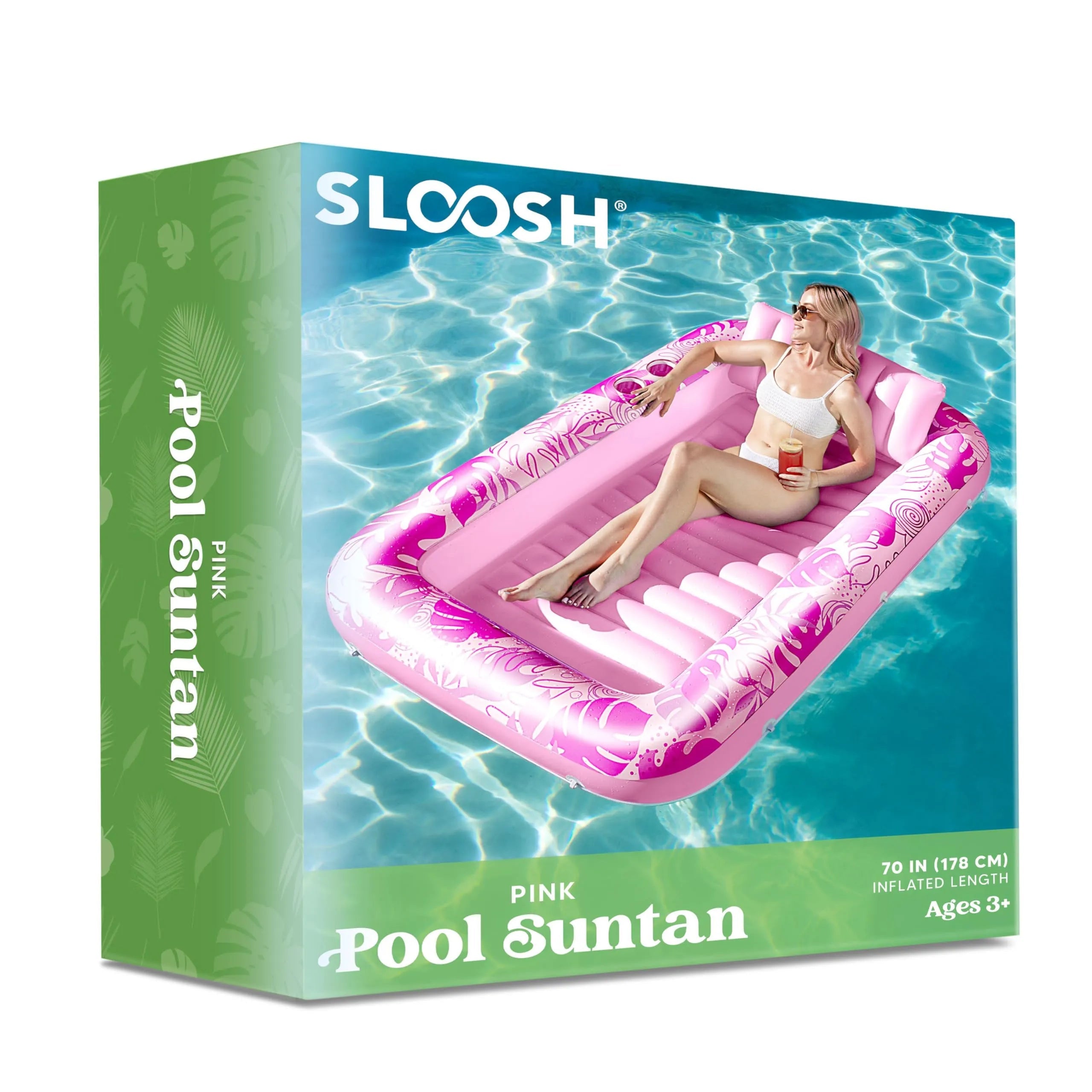 70in x 46in Large Hot Pink Sun Tan Tub Pool Float
