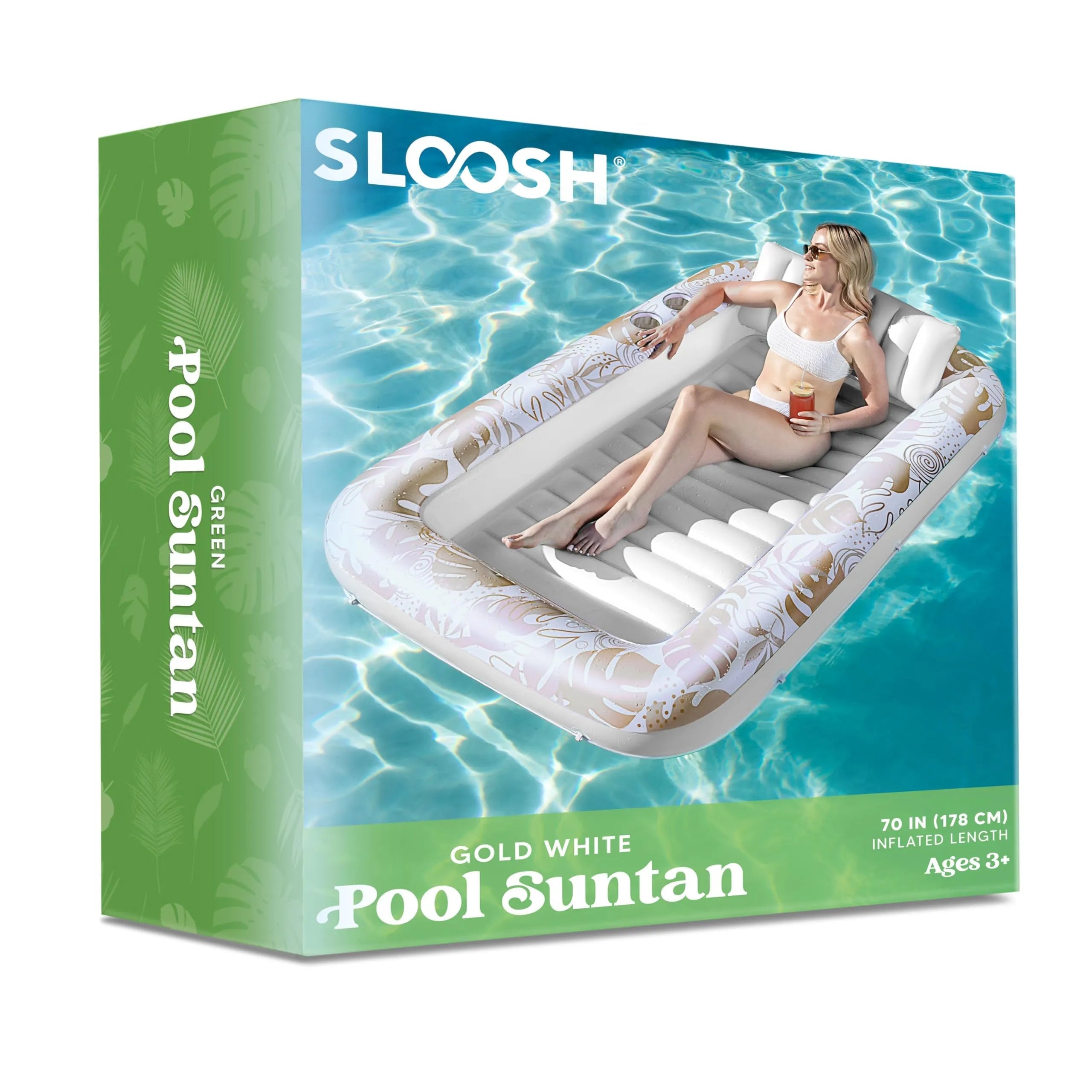 Large 70x46 Inch Oatmeal White Suntan Tub Pool Float