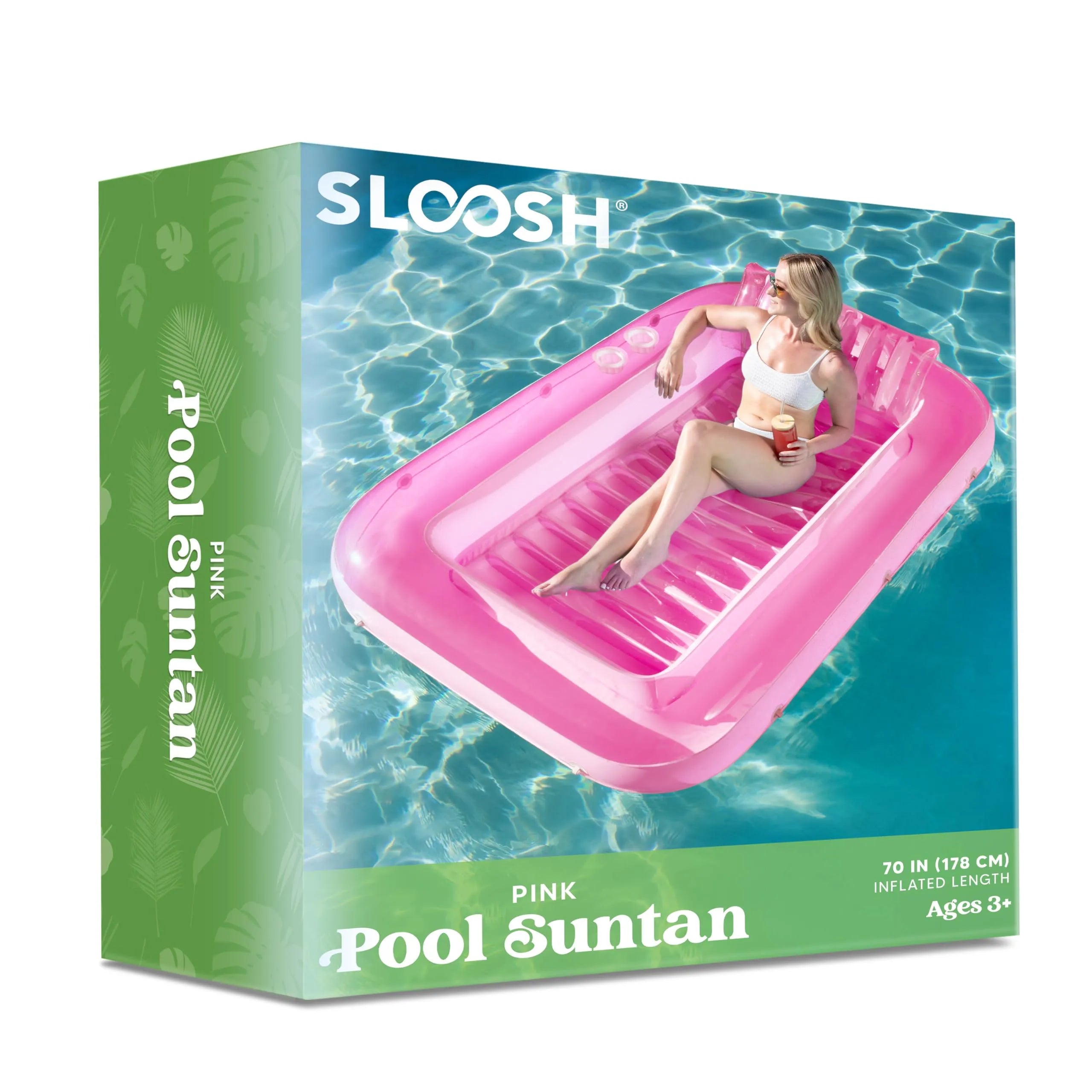 70in x 46in Large Pink Sun Tan Tub Pool Float