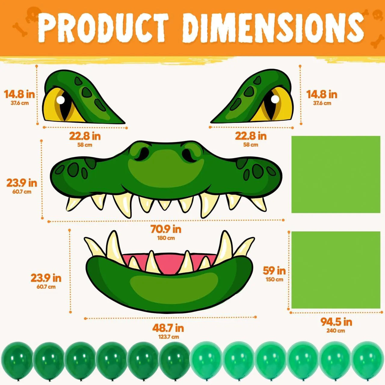 Halloween Alligator Trunk or Treat Car Decorations Kit