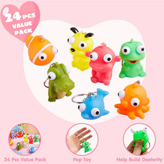 24Pcs Kids Valentine's Cards with Bulging Eyes in Boxes - Classroom Exchange Gifts