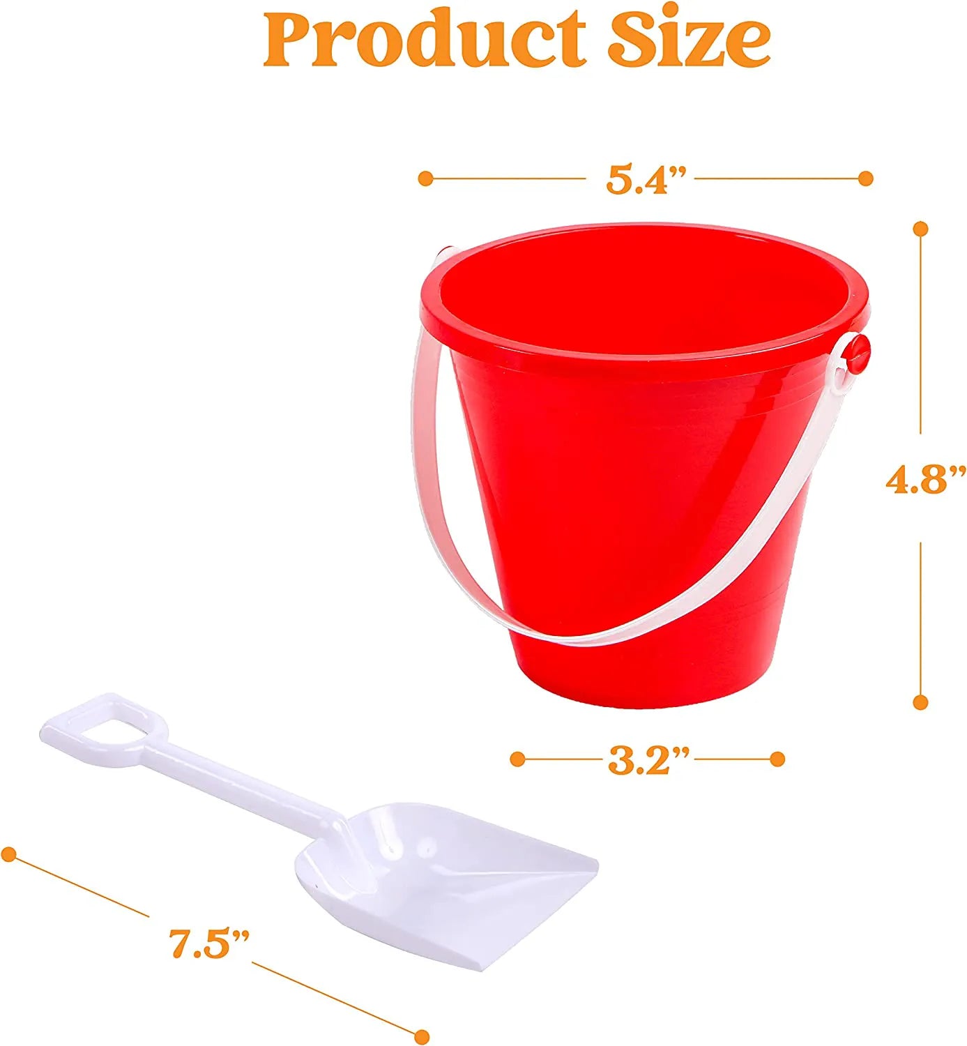 SLOOSH 12-Pack Beach Buckets with Sand Shovels