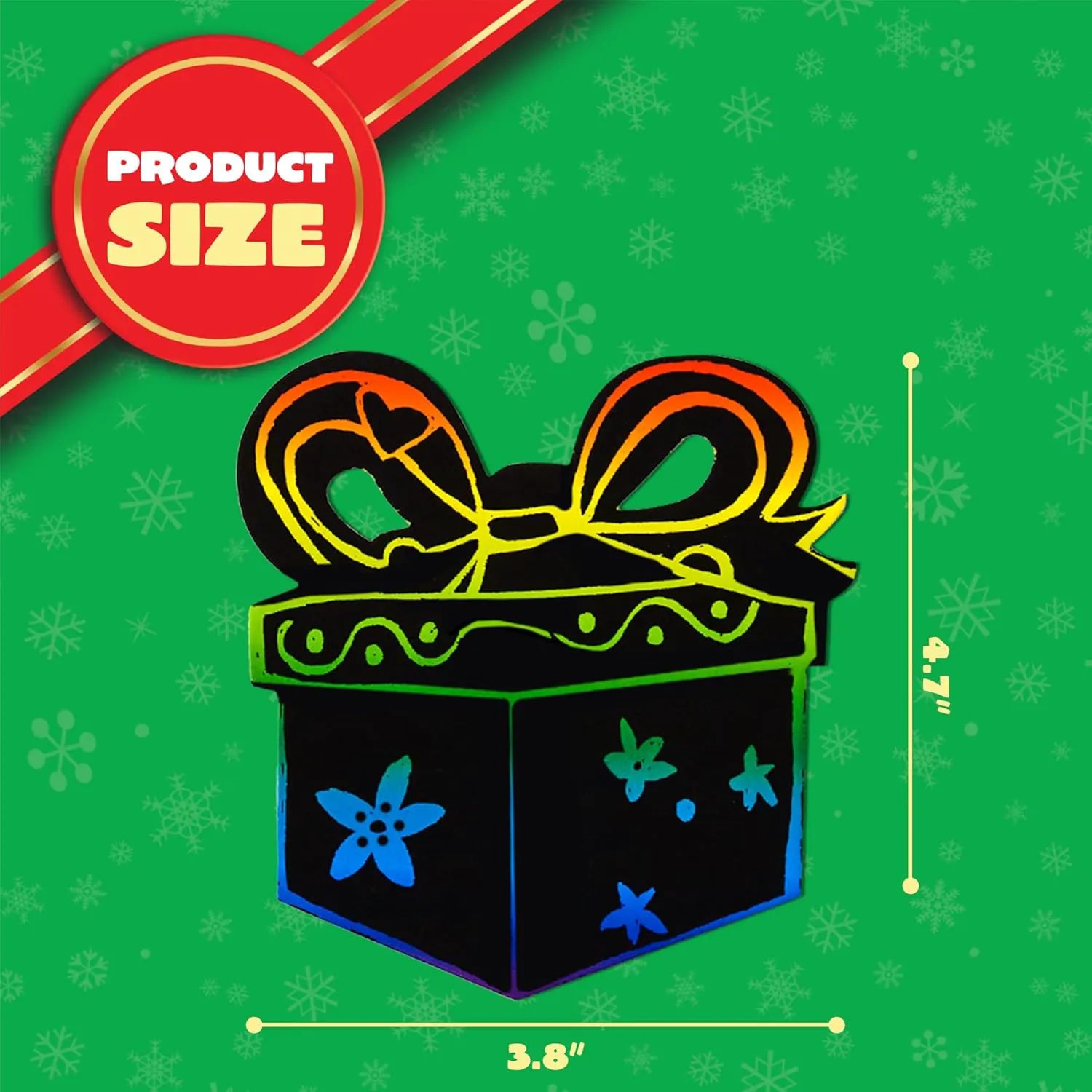 48-Pack Christmas Scratch Art Ornaments