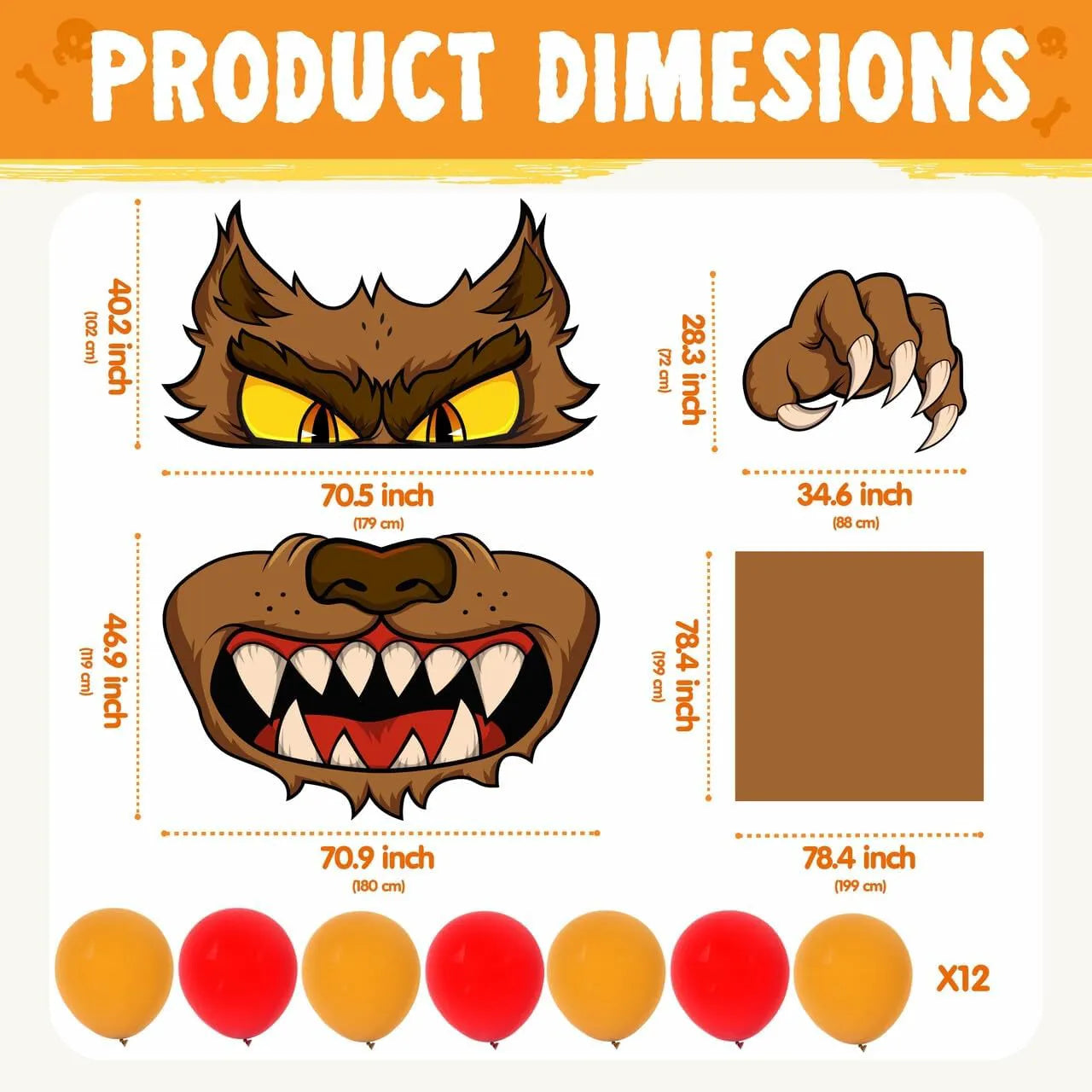 Spooky Werewolf Trunk or Treat Car Decorations Kit for Halloween