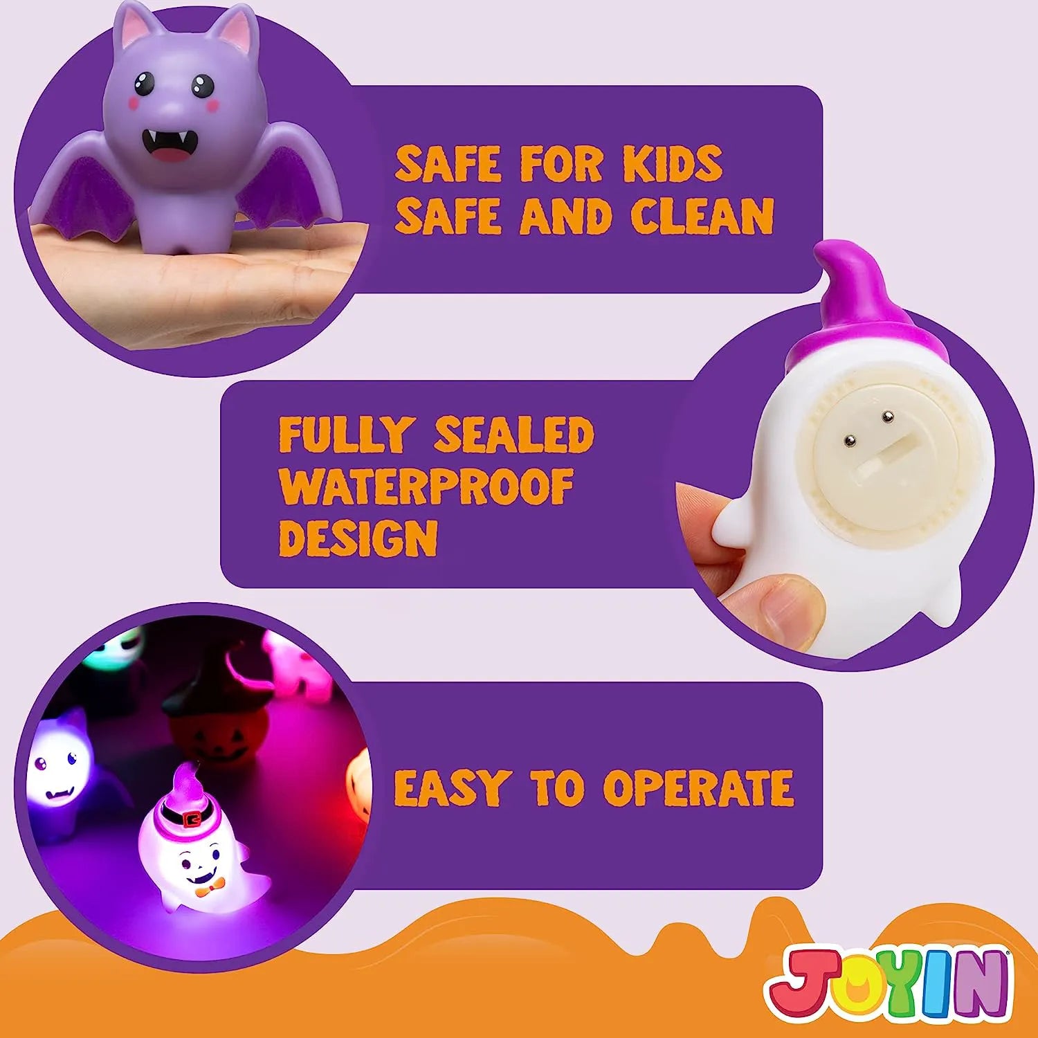 Halloween Light-up Bath Toys, 6 Pcs