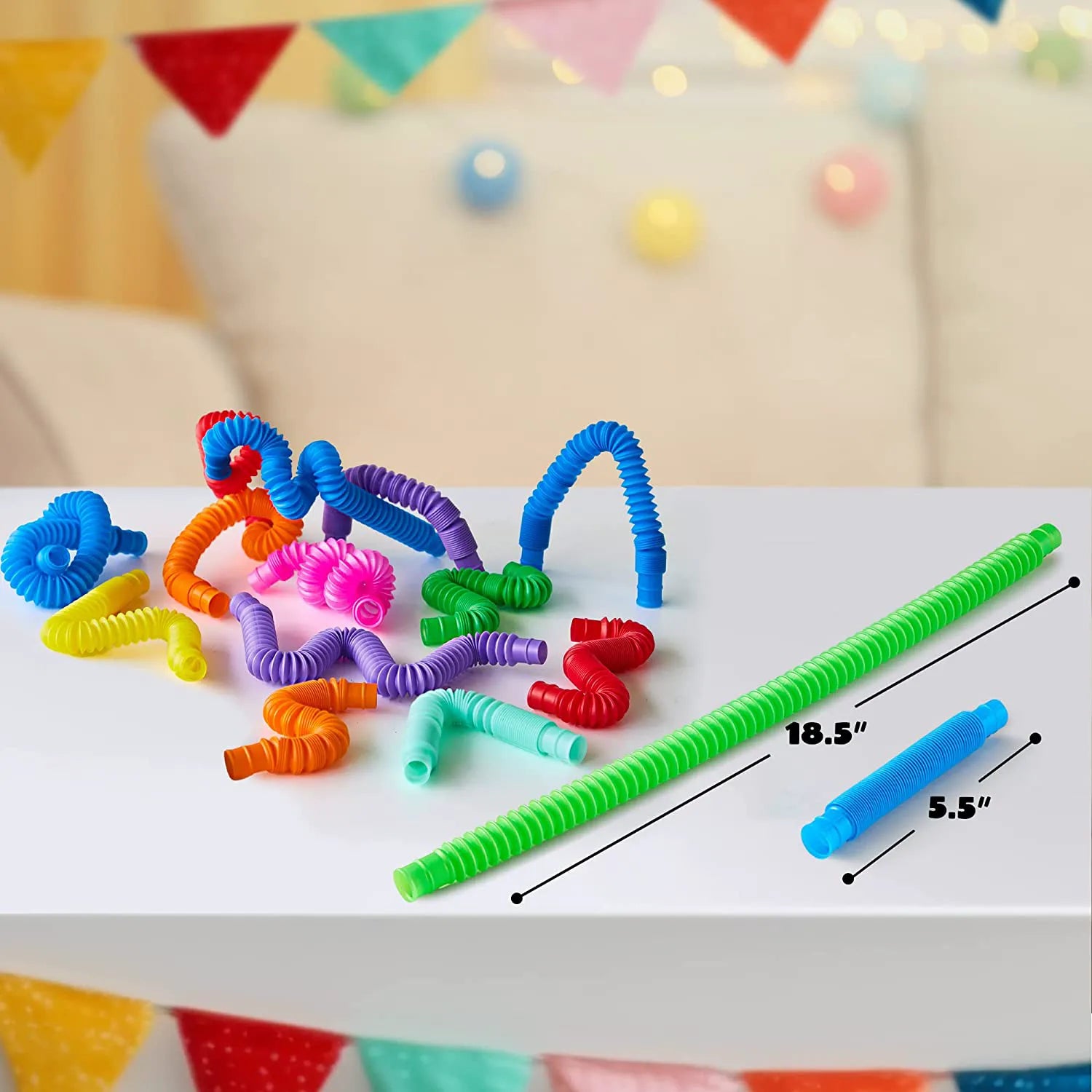 36-Pack Pop Tubes Toy, 9 Colors