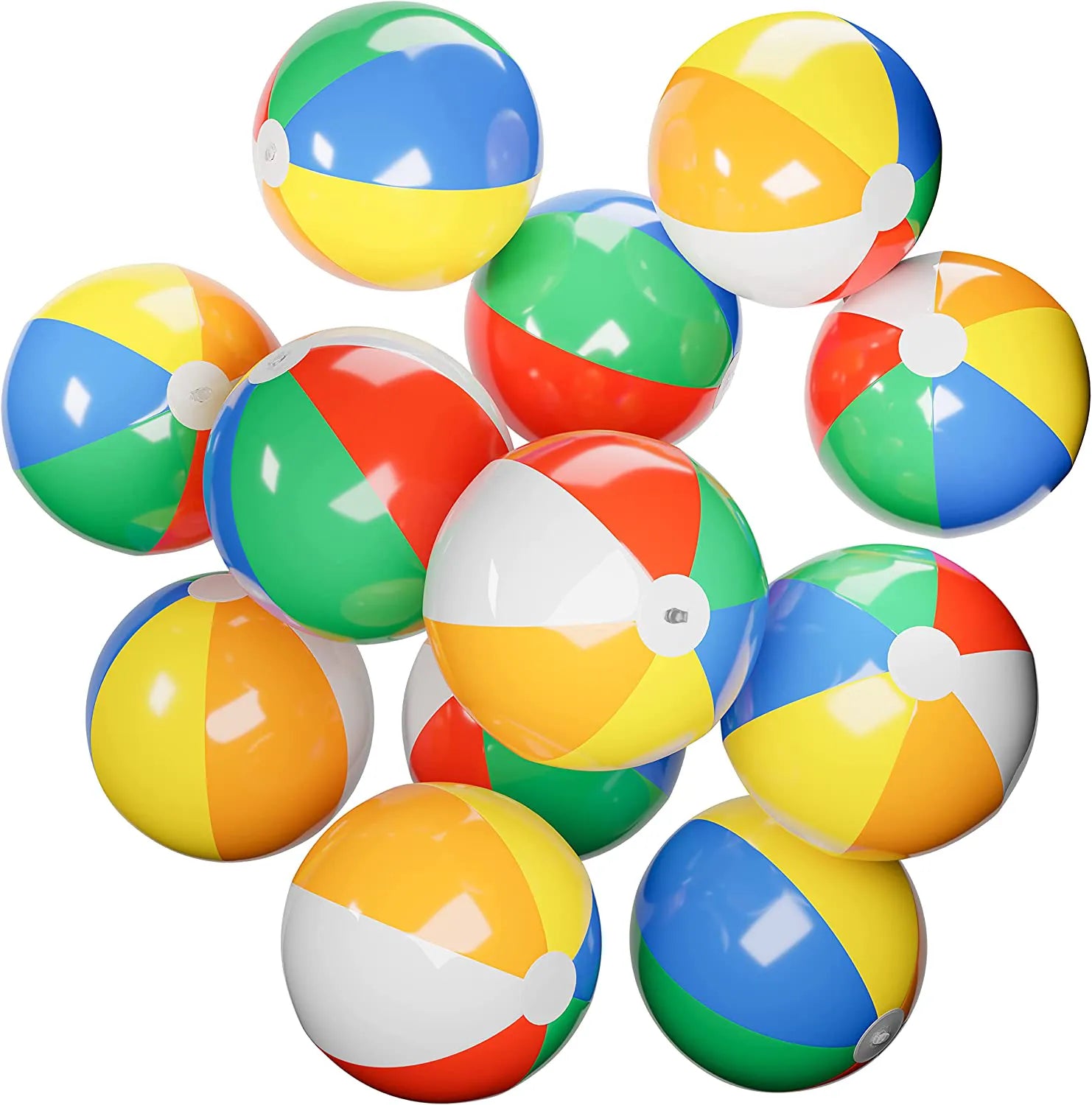 12 Pack Inflatable Beach Balls, 16 Inch