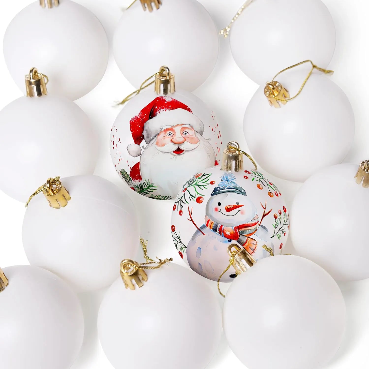 24 Pack Blank White Christmas Ball Ornaments