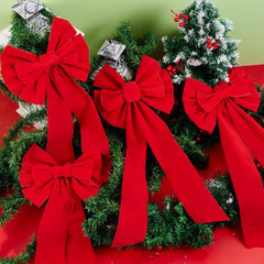 12-Pack Christmas Red Velvet Bows for Wreaths