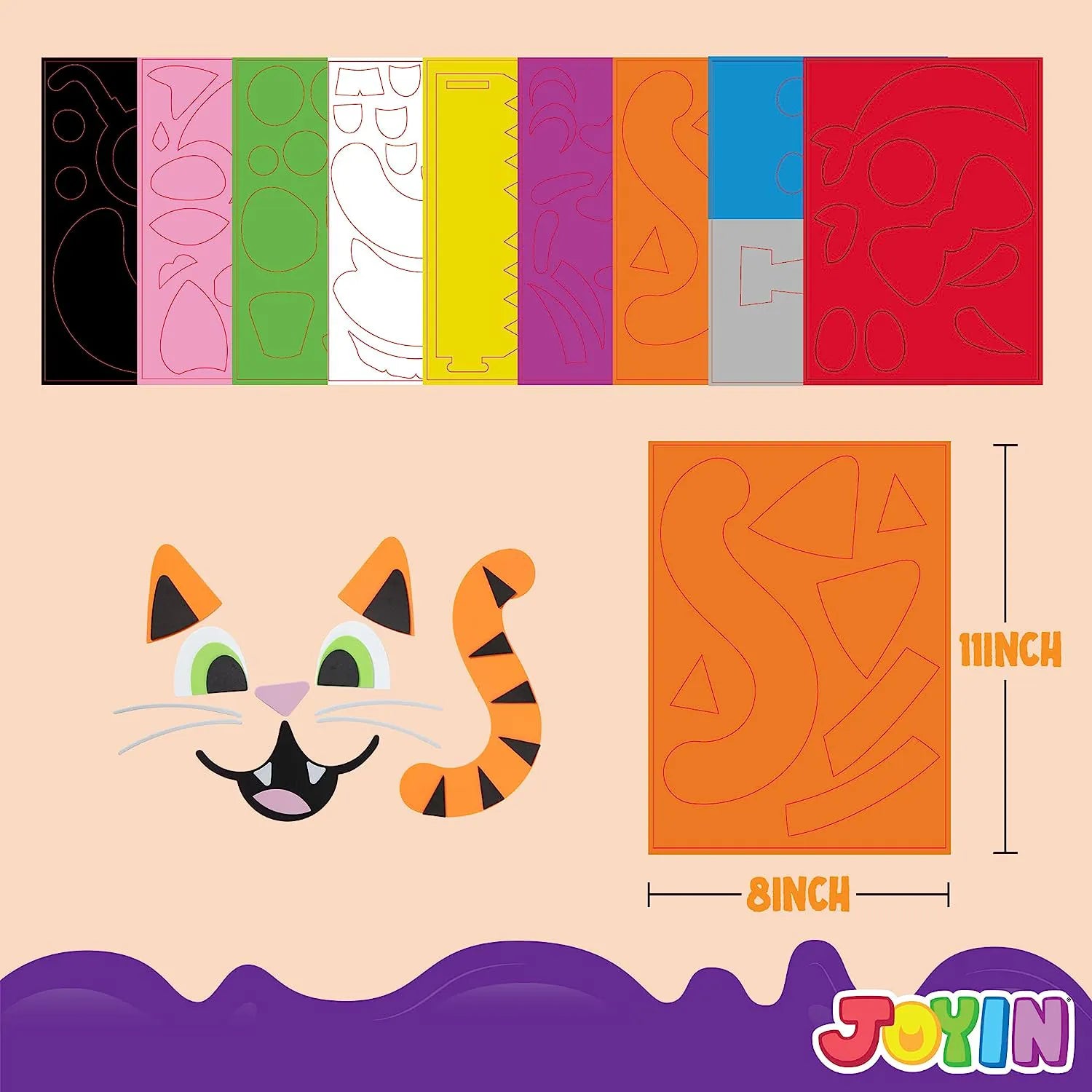 16 Foam Halloween Pumpkin Decorating Craft Kit