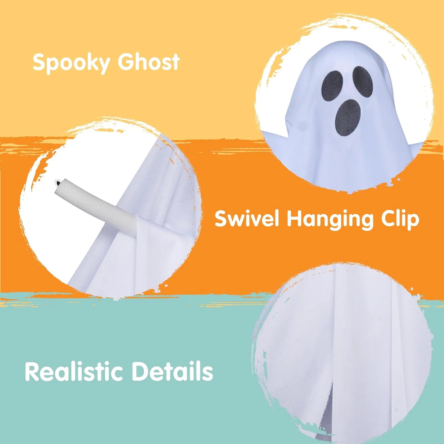 2 Pack 27.5" Halloween Hanging Ghosts Outdoor Decoration