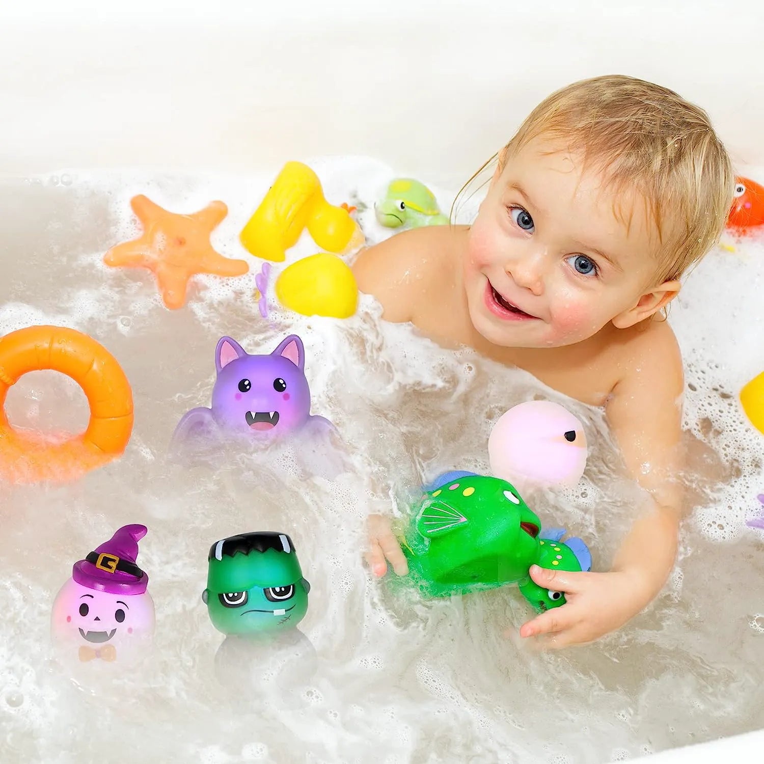 Halloween Light-up Bath Toys, 6 Pcs