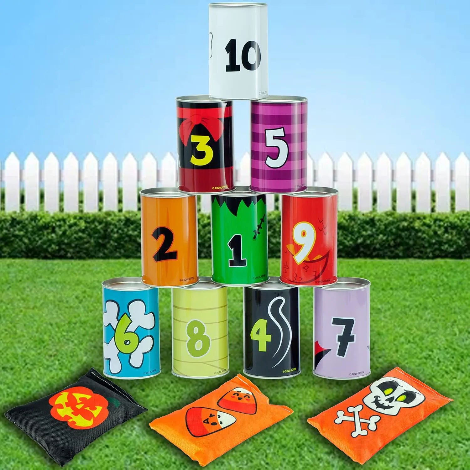 Bean Bag Toss Game with Tin Cans, 13 Pieces