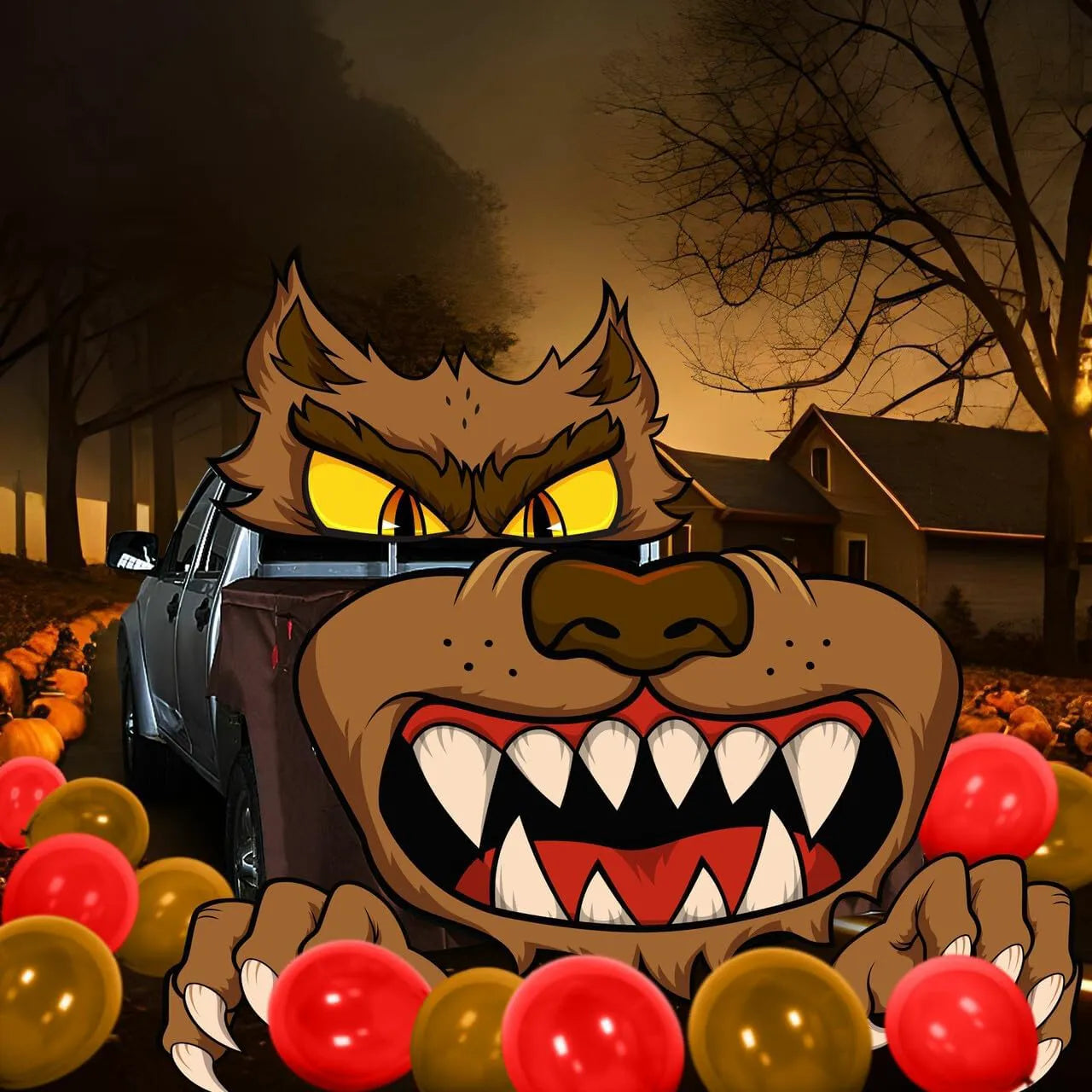 Spooky Werewolf Trunk or Treat Car Decorations Kit for Halloween