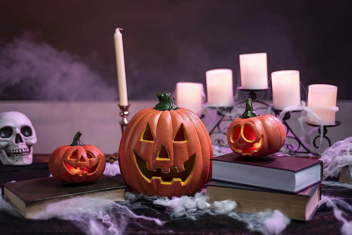 Halloween Pumpkin Light-Up Decoration Combo Set (5 Pack)