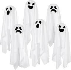 6-Pack Hanging Ghost Halloween Decorations for Outdoor Use