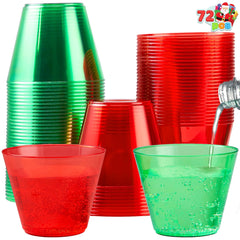 72 PCS Disposable 9 oz Christmas Clear Plastic Party Cups
