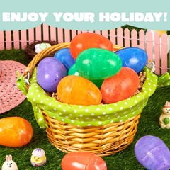 72 Pcs 3.15" Iridescent Plastic Easter Eggs for Hunt & Party