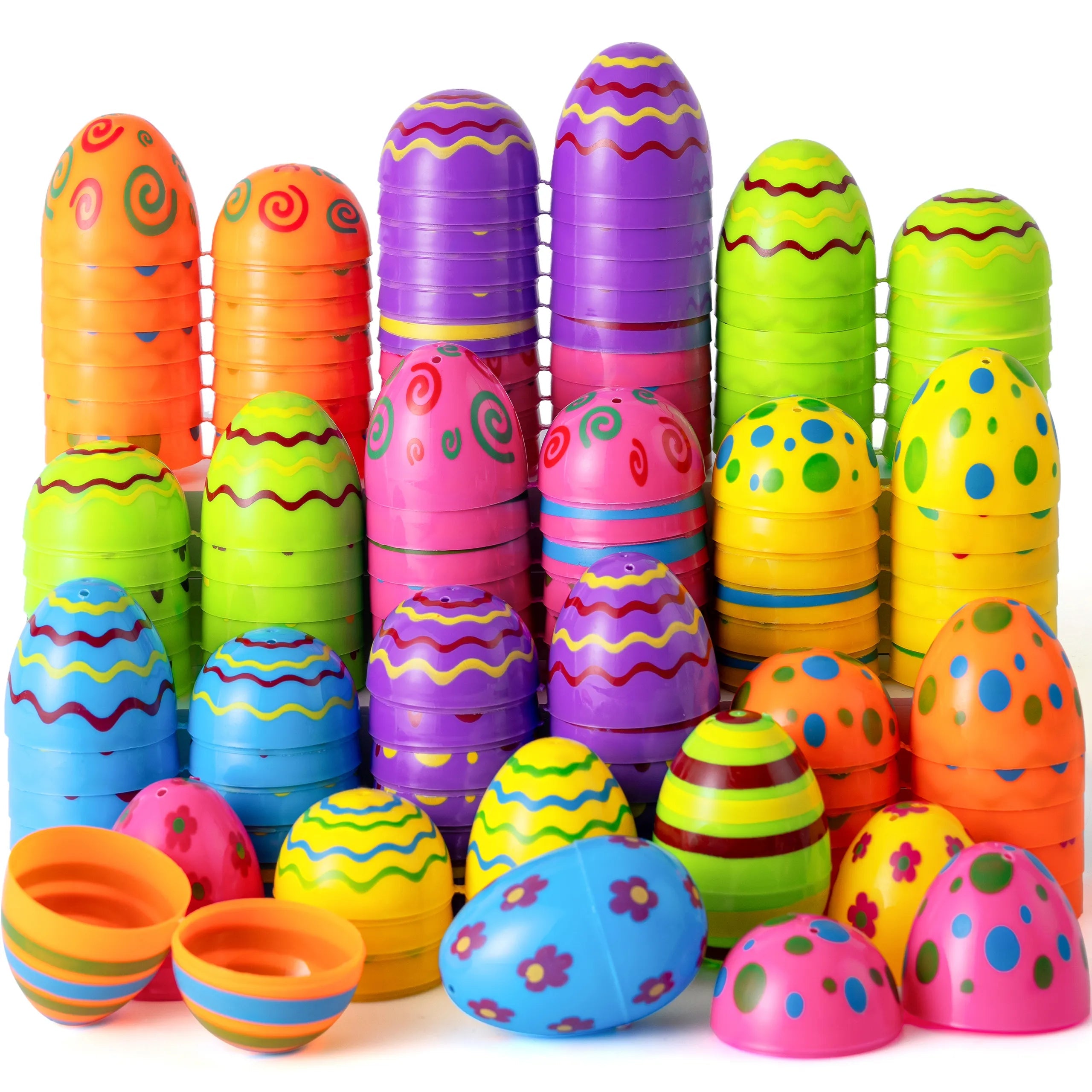 72 Colorful Plastic Easter Eggs (3.15 in) for Easter Egg Hunt