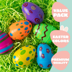 72 Colorful Plastic Easter Eggs (3.15 in) for Easter Egg Hunt