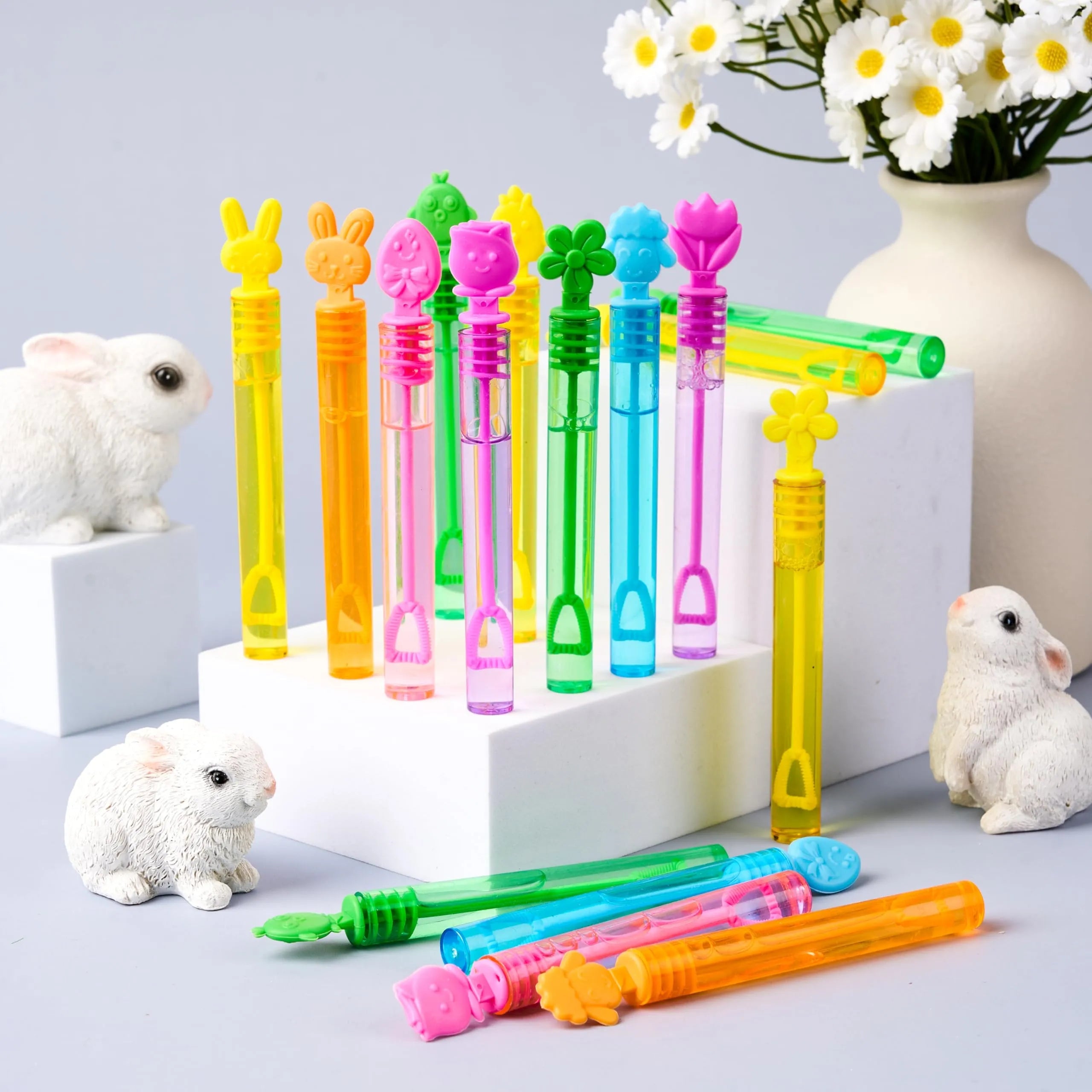 72-Pack Easter Mini Bubble Wands, 8 Assorted Colors, 9 Styles