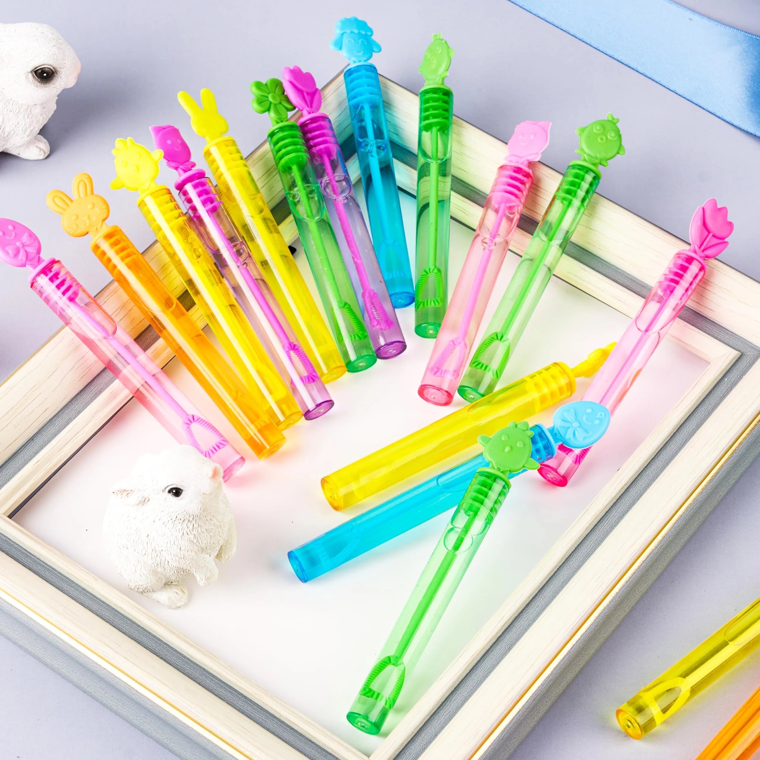 72-Pack Easter Mini Bubble Wands, 8 Assorted Colors, 9 Styles
