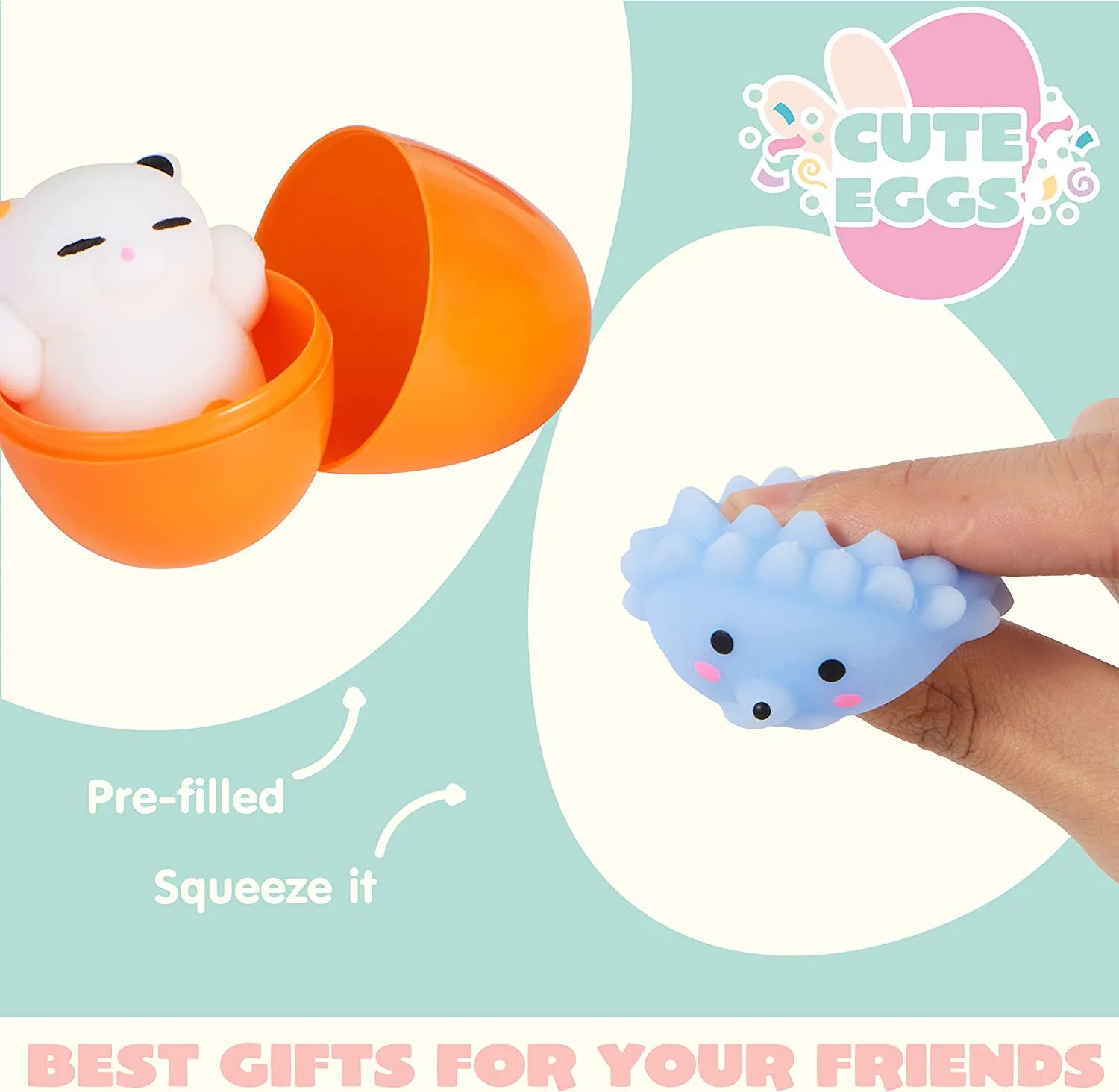 72-Pack Prefilled Easter Eggs with Squishy Toys