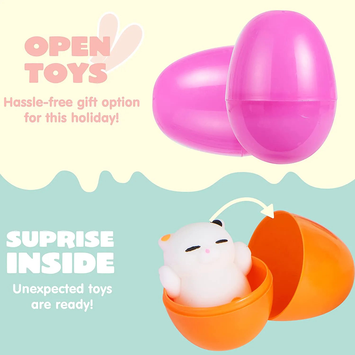 72-Pack Prefilled Easter Eggs with Squishy Toys