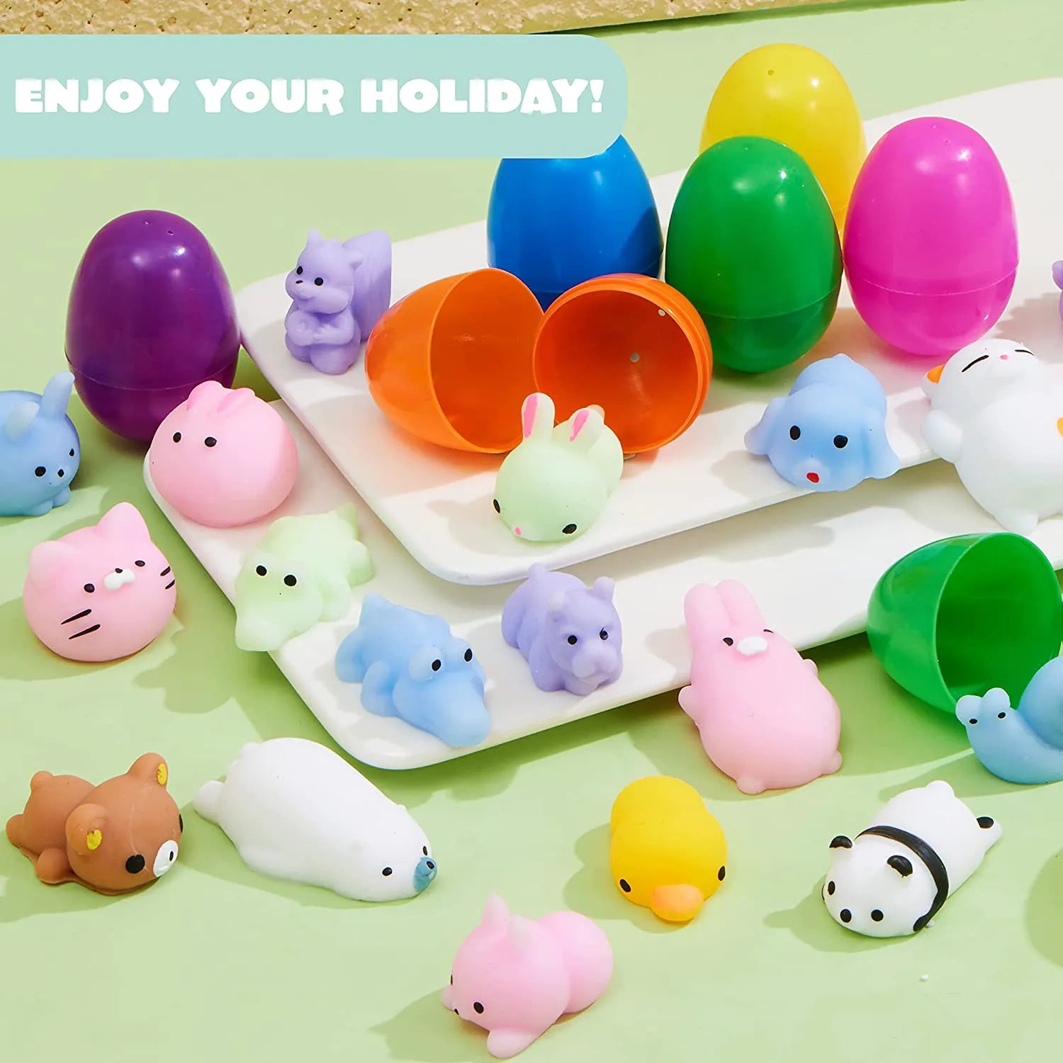 72-Pack Prefilled Easter Eggs with Squishy Toys