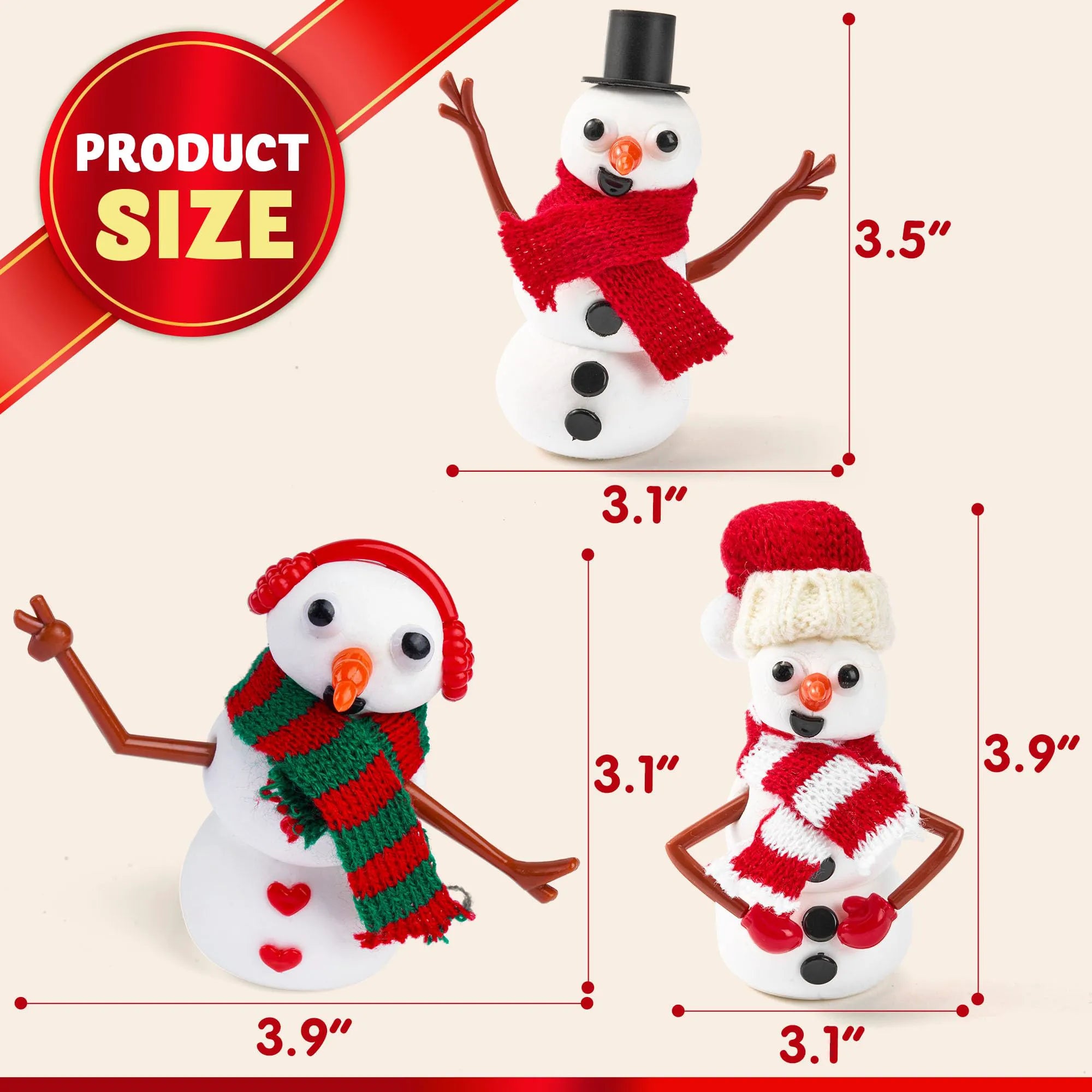 Christmas Snowman Craft Kit, 24 Pack DIY Build Your Own Snowman