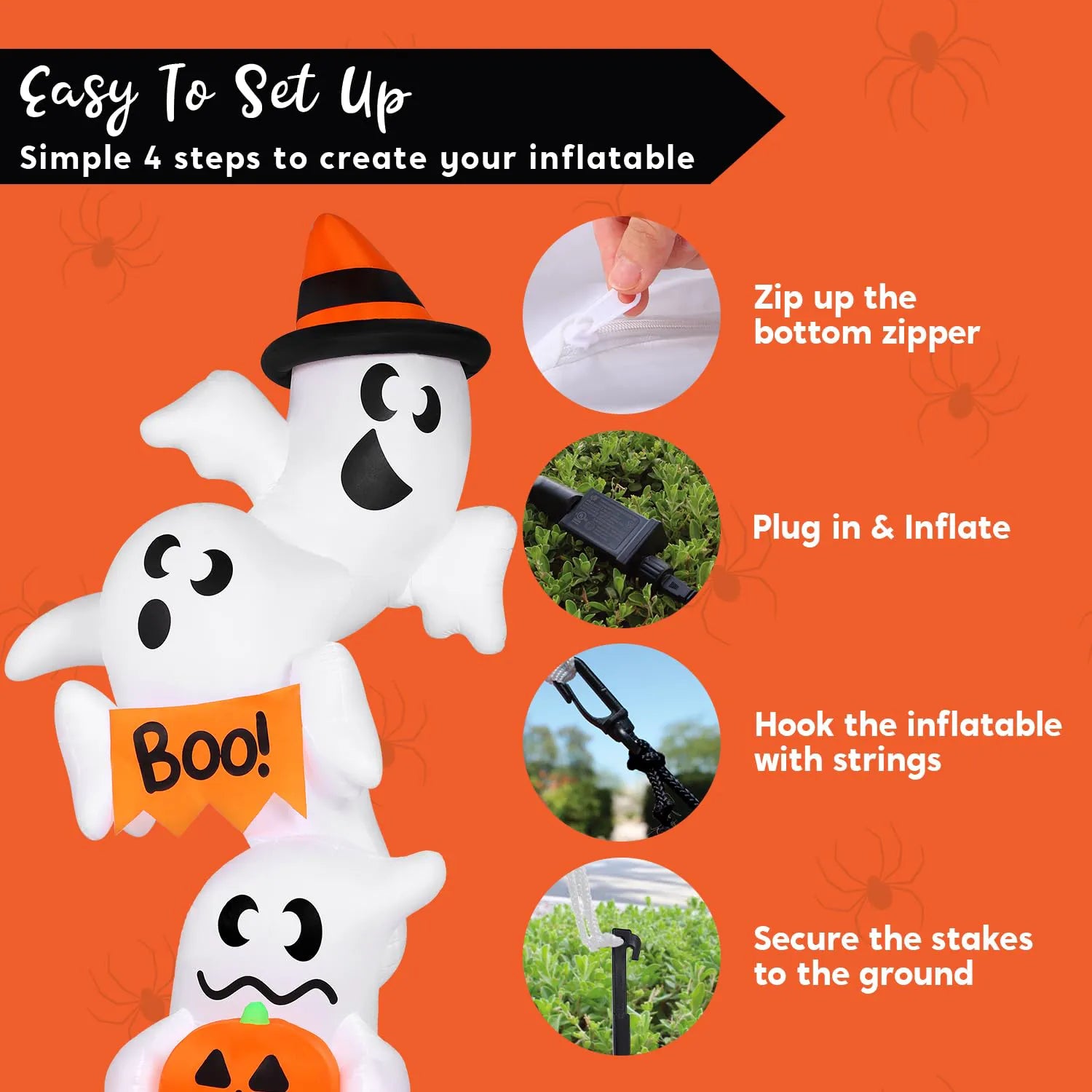 9ft Tall Halloween Inflatable Ghost Outdoor Decorations