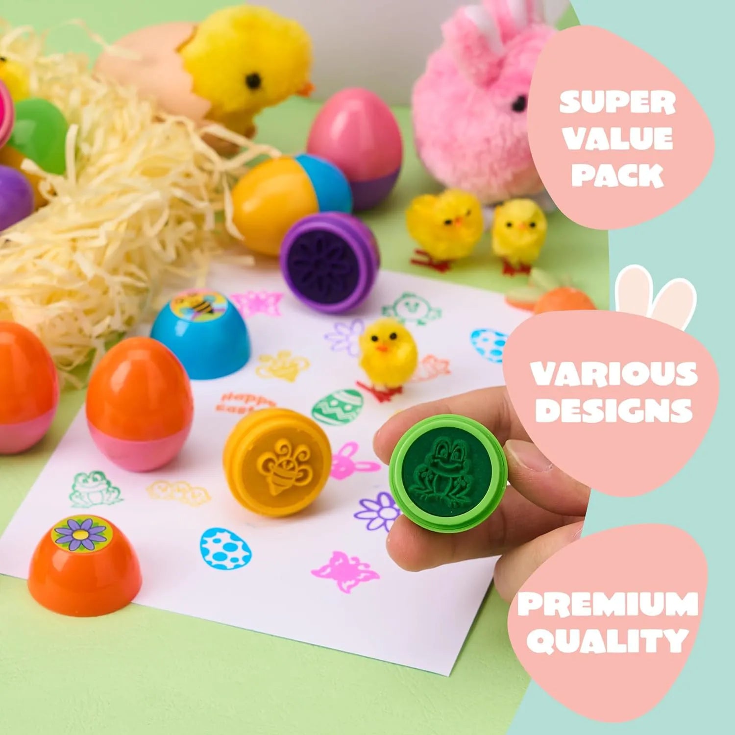 48 Easter Egg Stampers for Kids