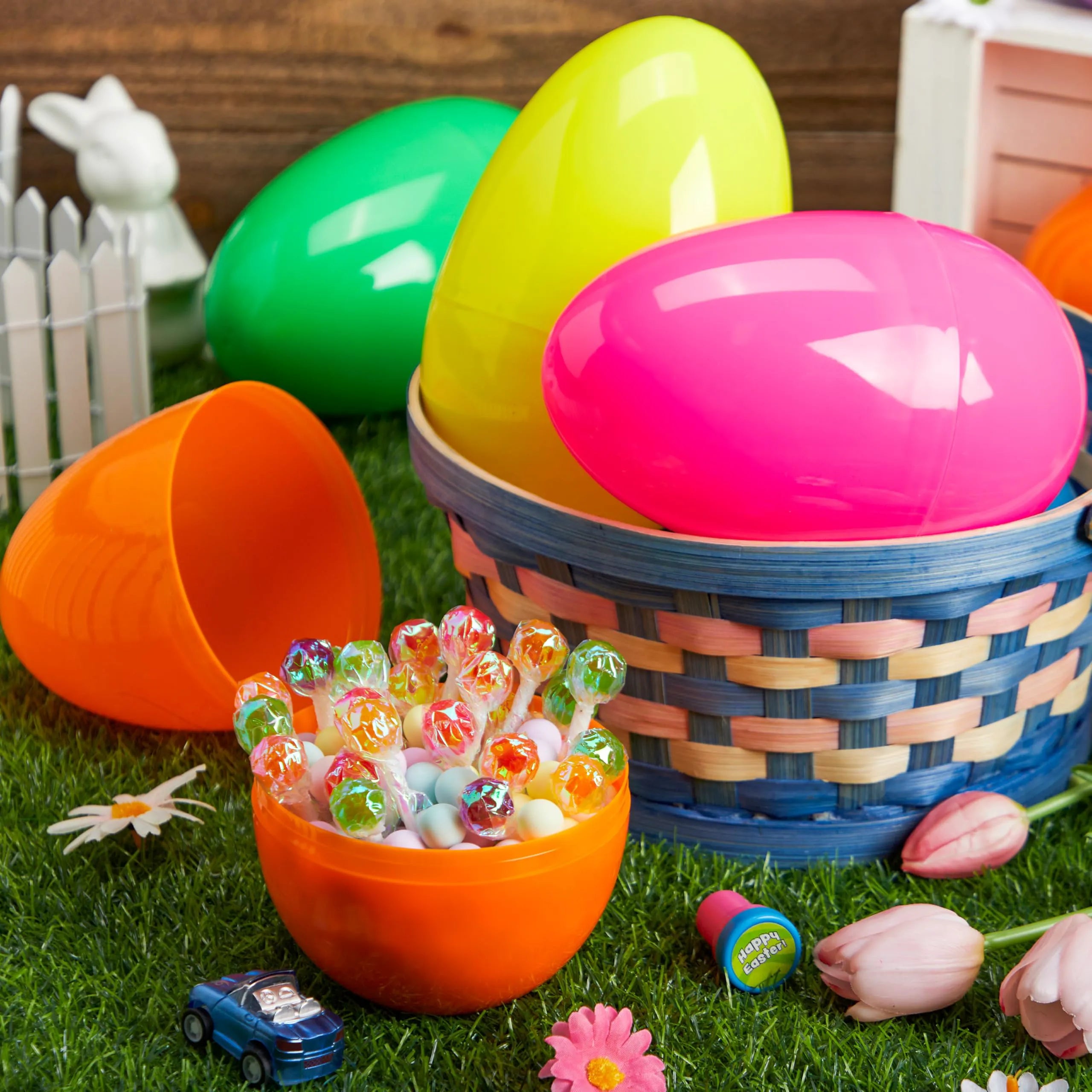 24 Large Plastic Easter Eggs, 6-Inch Colorful Jumbo Fillable Eggs