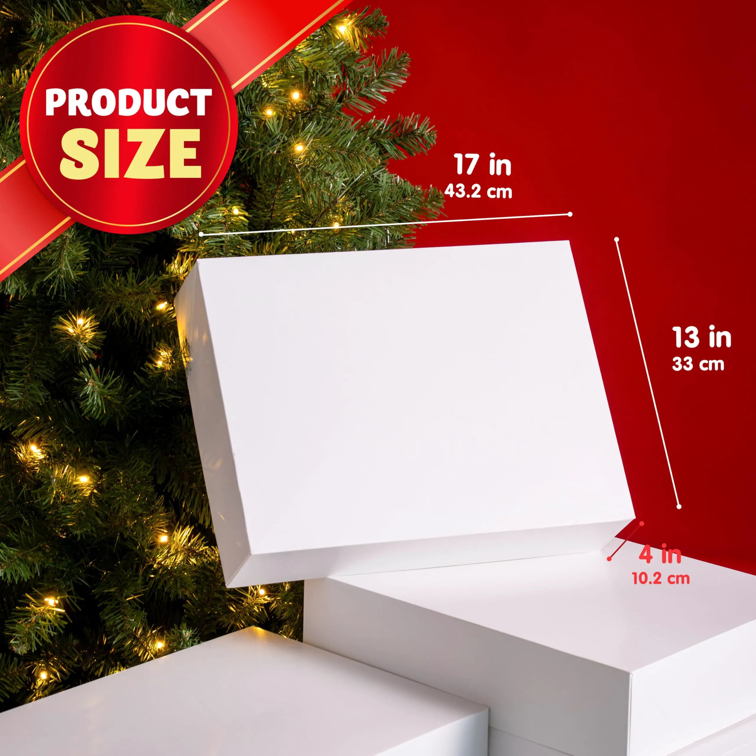 12 Pack 17x13x4 Inch Large Christmas Gift Boxes with Lids for Presents