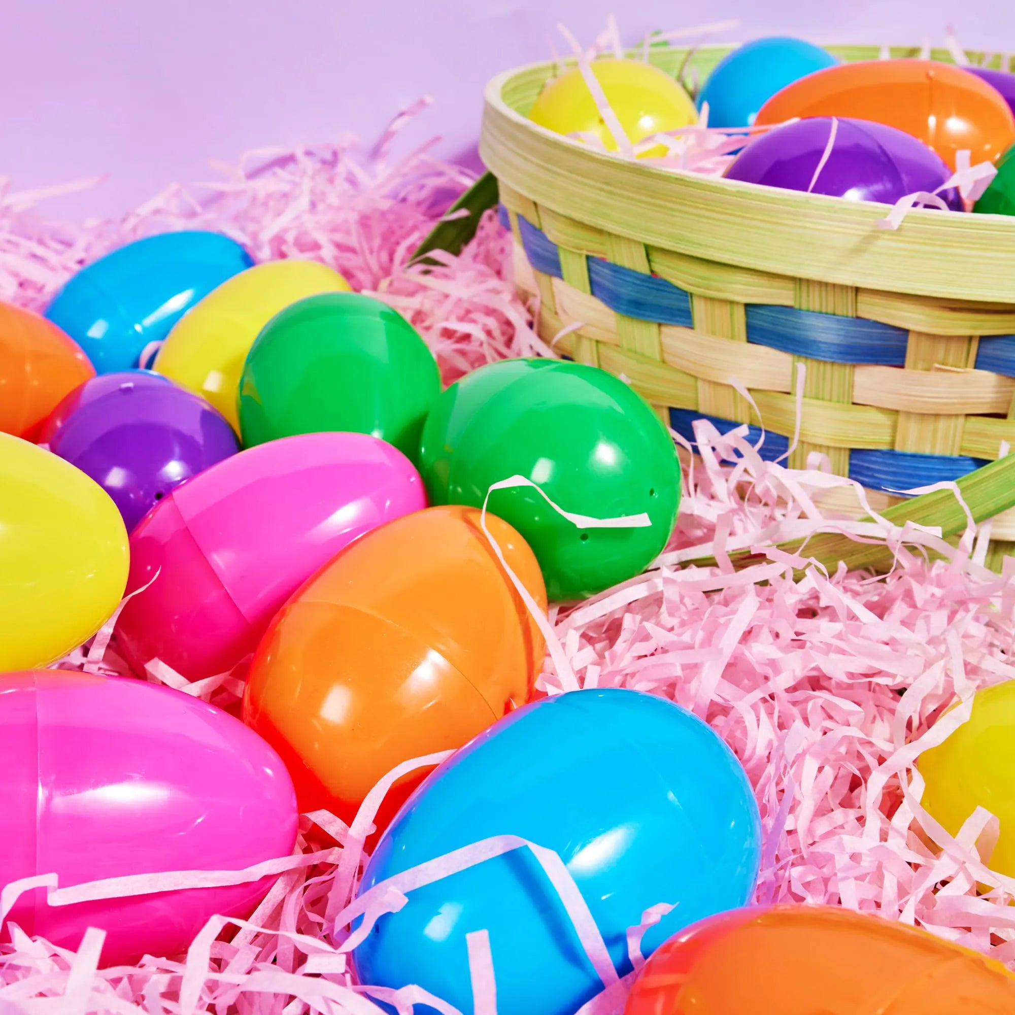 50PCS Fillable Plastic Eggs Empty Colorful Bright Eggshells 3.15"